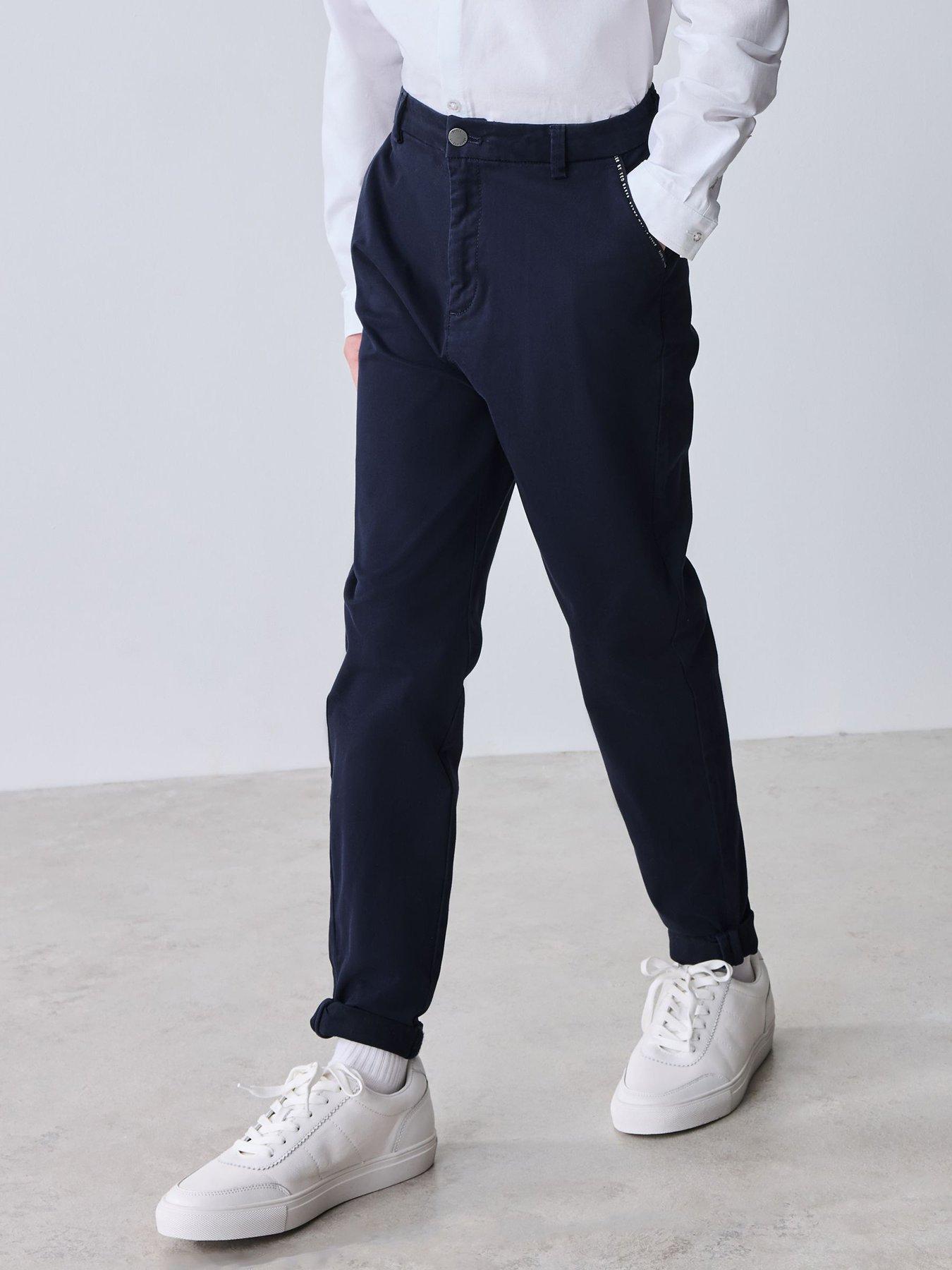 Ted Baker Boys Chino Trousers, Blue, Size 7 Years