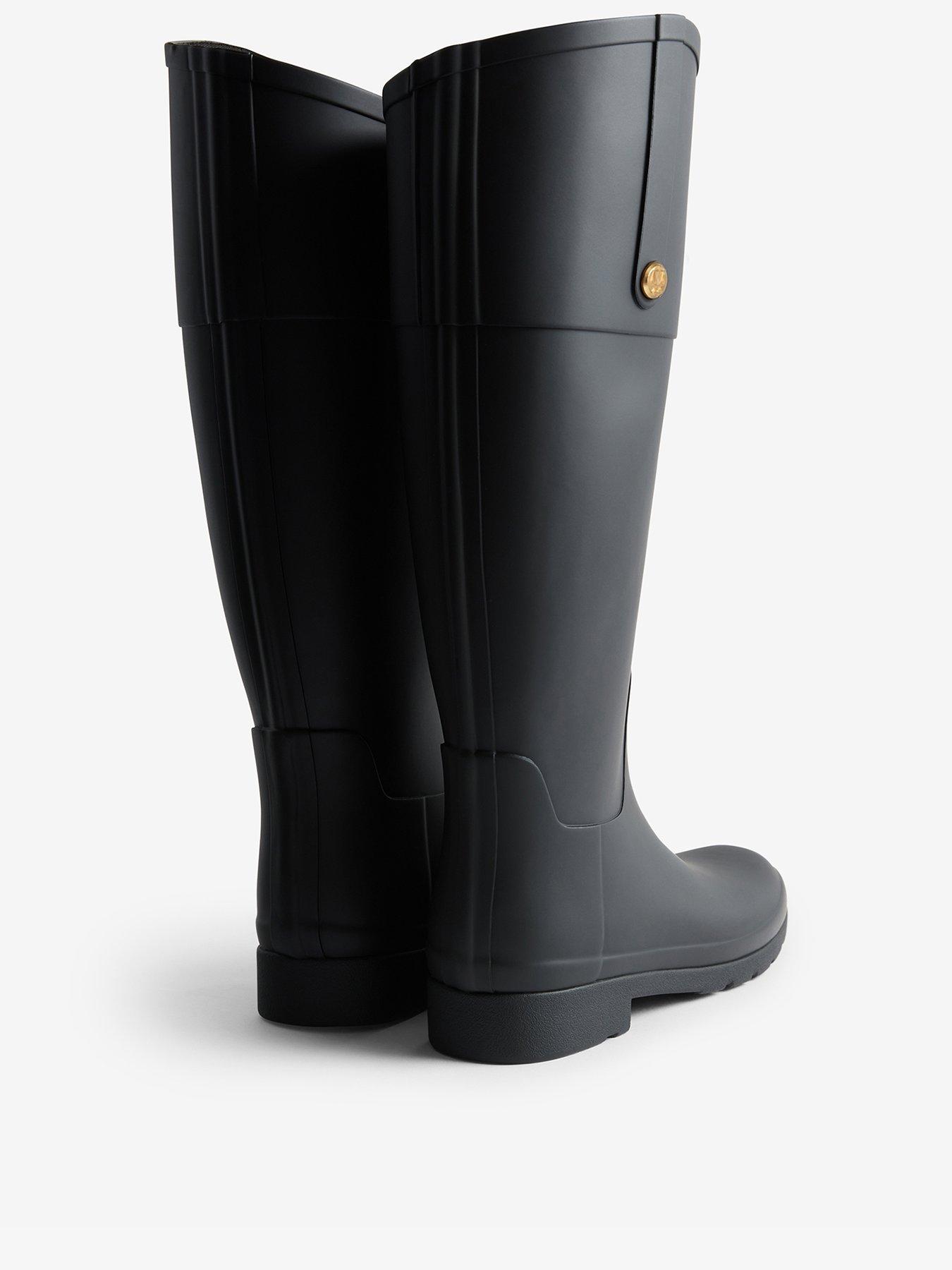 Image 3 of 4 of Hunter Womens Refined Gold Trim Riding Boot - Black
