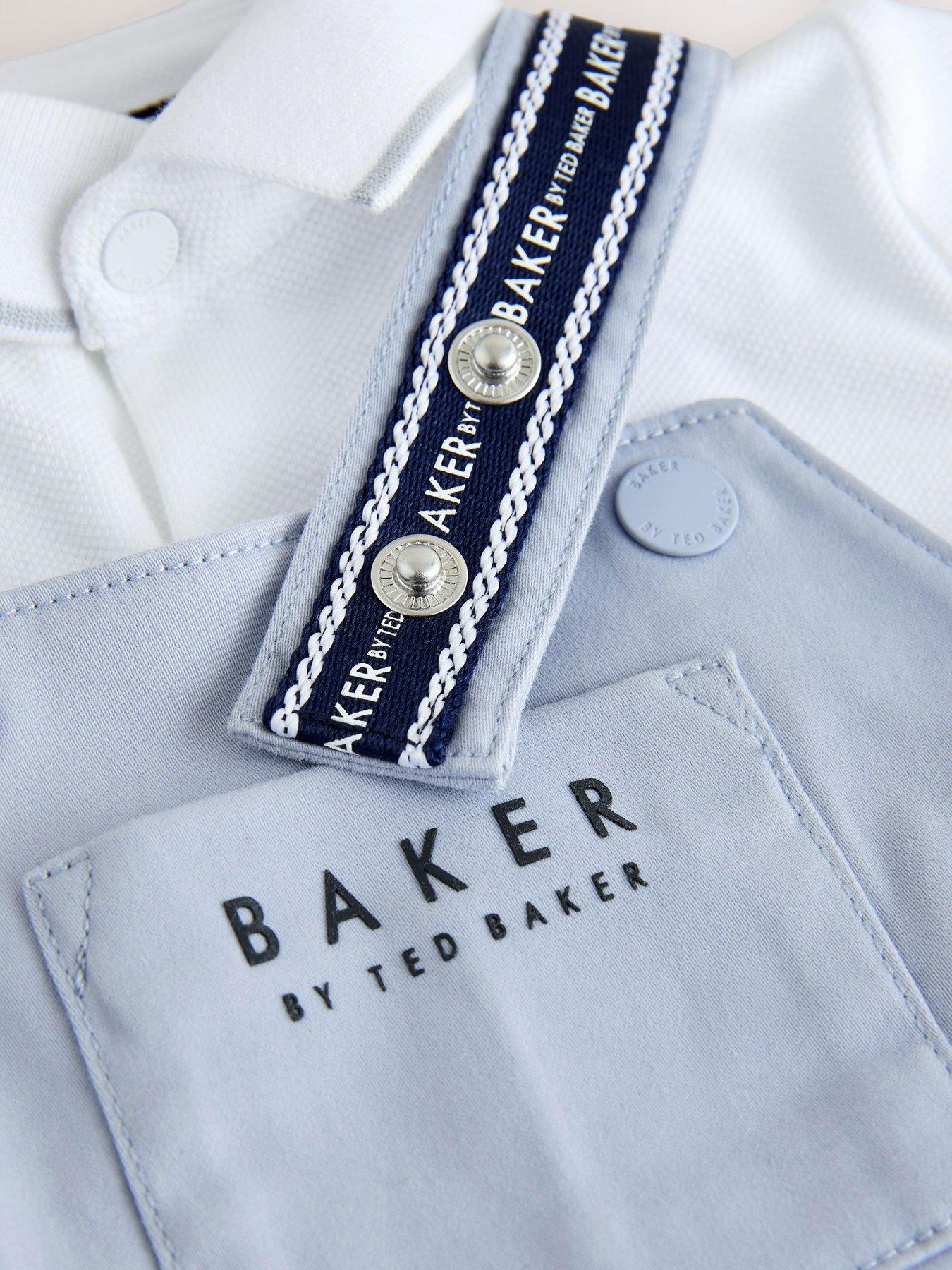 Image 4 of 6 of Ted Baker Baby Boys Chino Dungarees and Polo Shirt Set - Blue