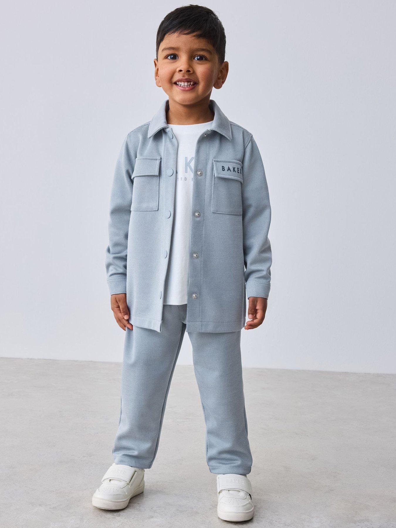 Image 1 of 7 of Ted Baker Boys 3 Pack Long Sleeved Shirt Set - Blue
