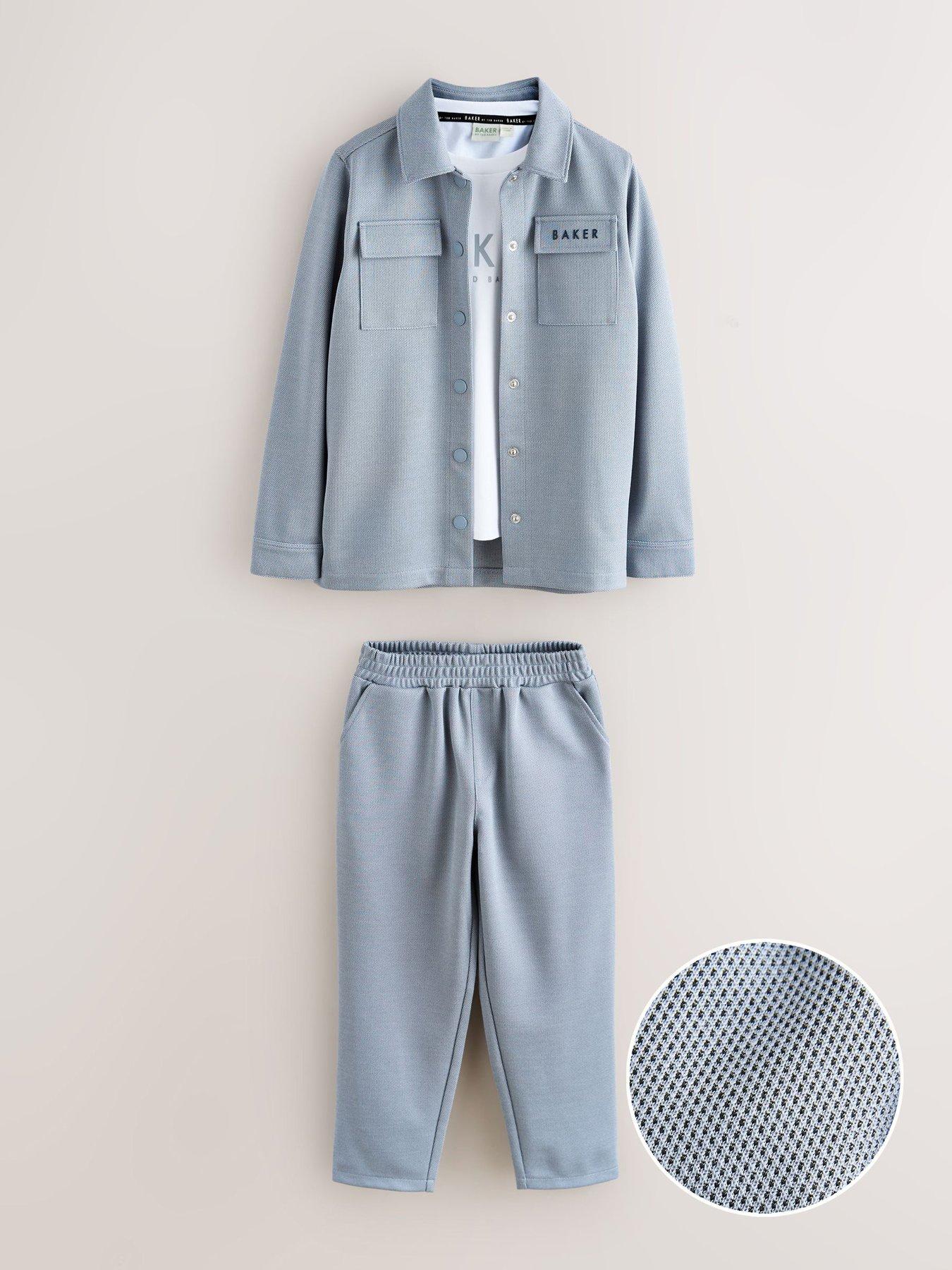 Image 6 of 7 of Ted Baker Boys 3 Pack Long Sleeved Shirt Set - Blue