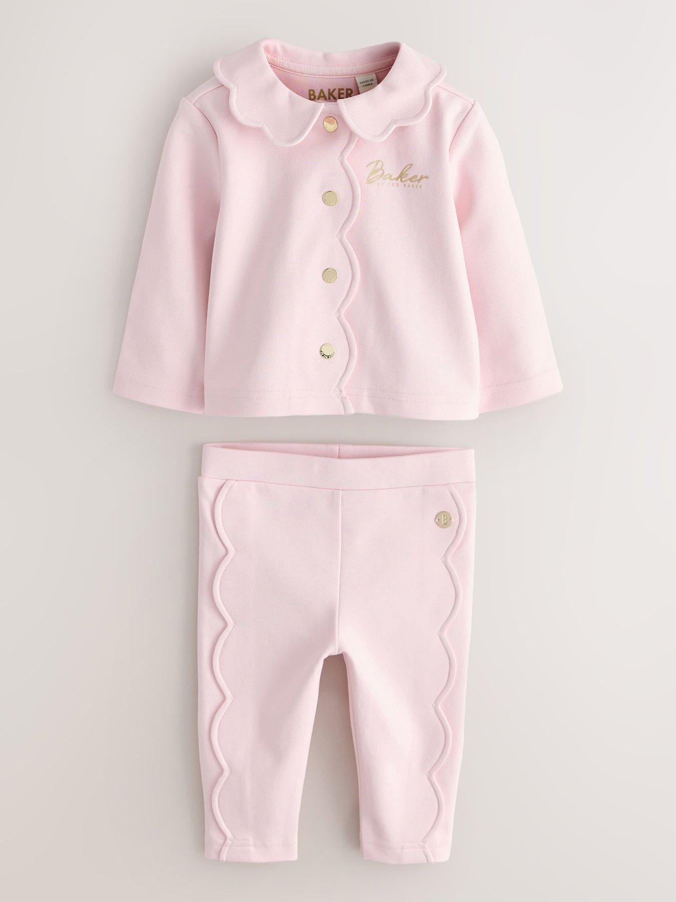 Ted Baker Baby Girls Frill Collar Jacket and Legging Set - Pink