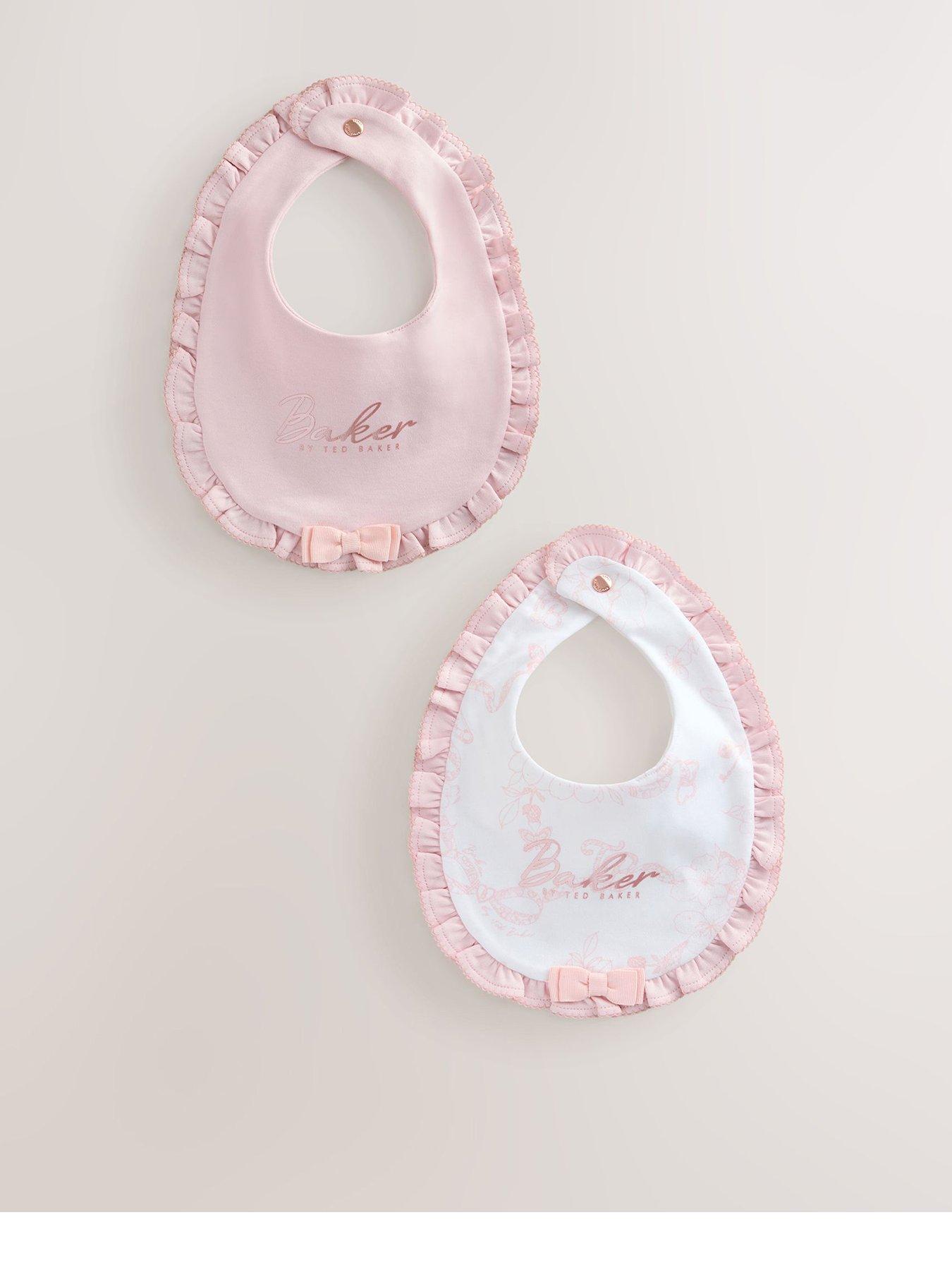 Ted Baker Baby Girls 2 Pack Bow Bibs - Pink
