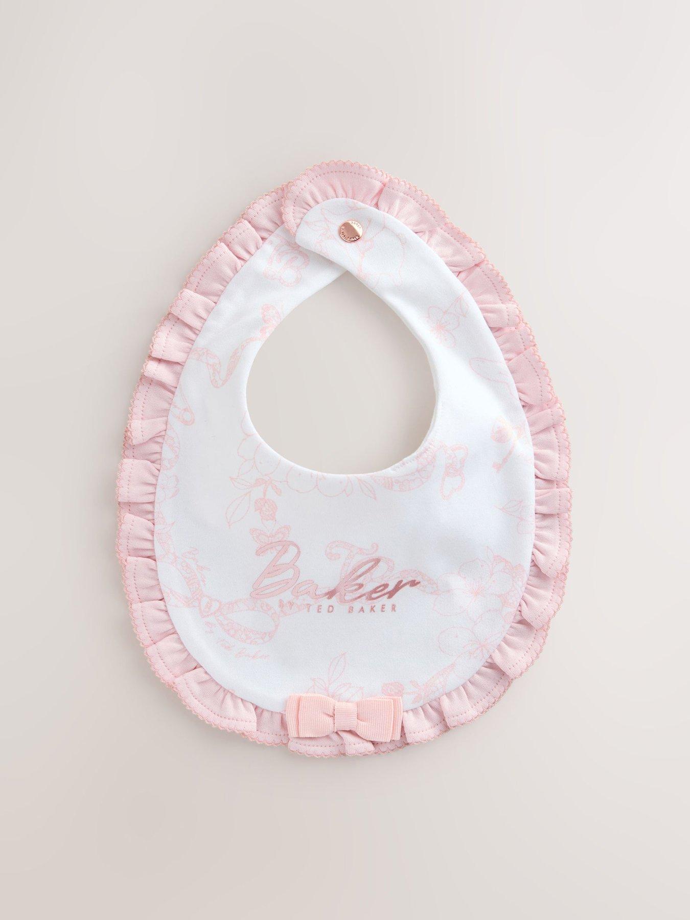 Image 3 of 6 of Ted Baker Baby Girls 2 Pack Bow Bibs - Pink