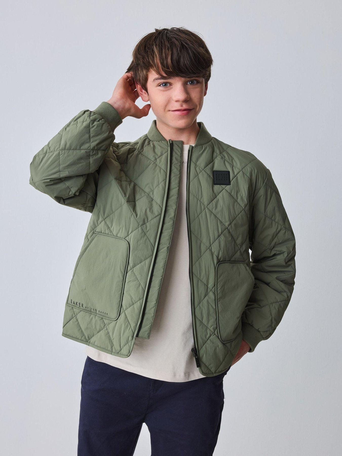 Ted Baker: Boys Long Sleeved Quilted Jacket - Green