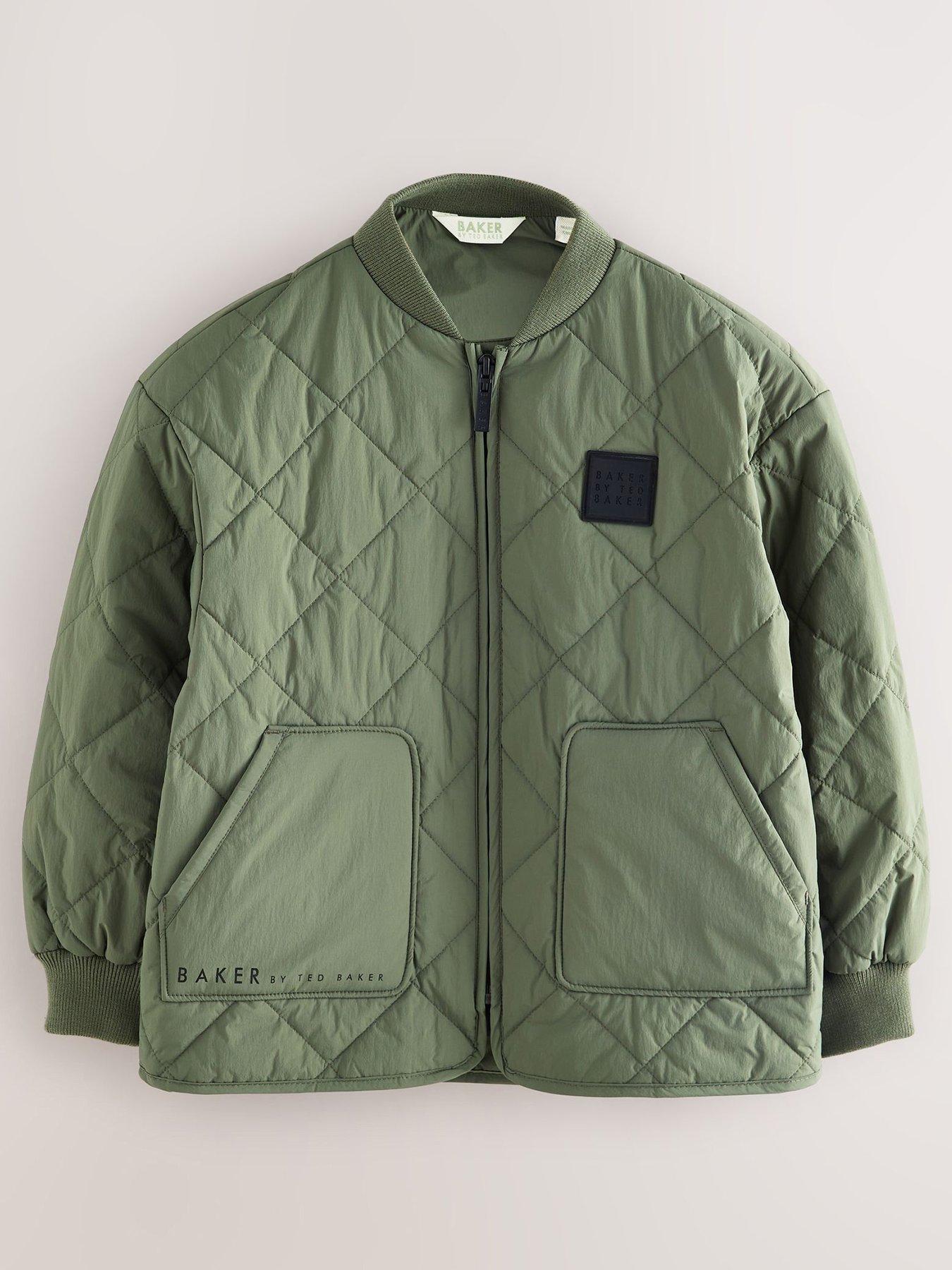 Image 2 of 7 of Ted Baker Boys Long Sleeved Quilted Jacket - Green
