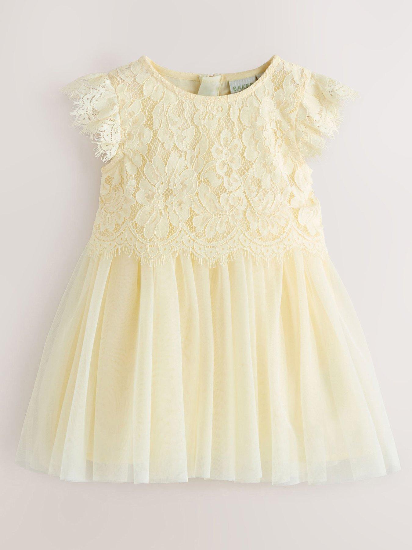 Ted Baker Younger Girls Mesh Buttermilk Dress - Yellow | Very