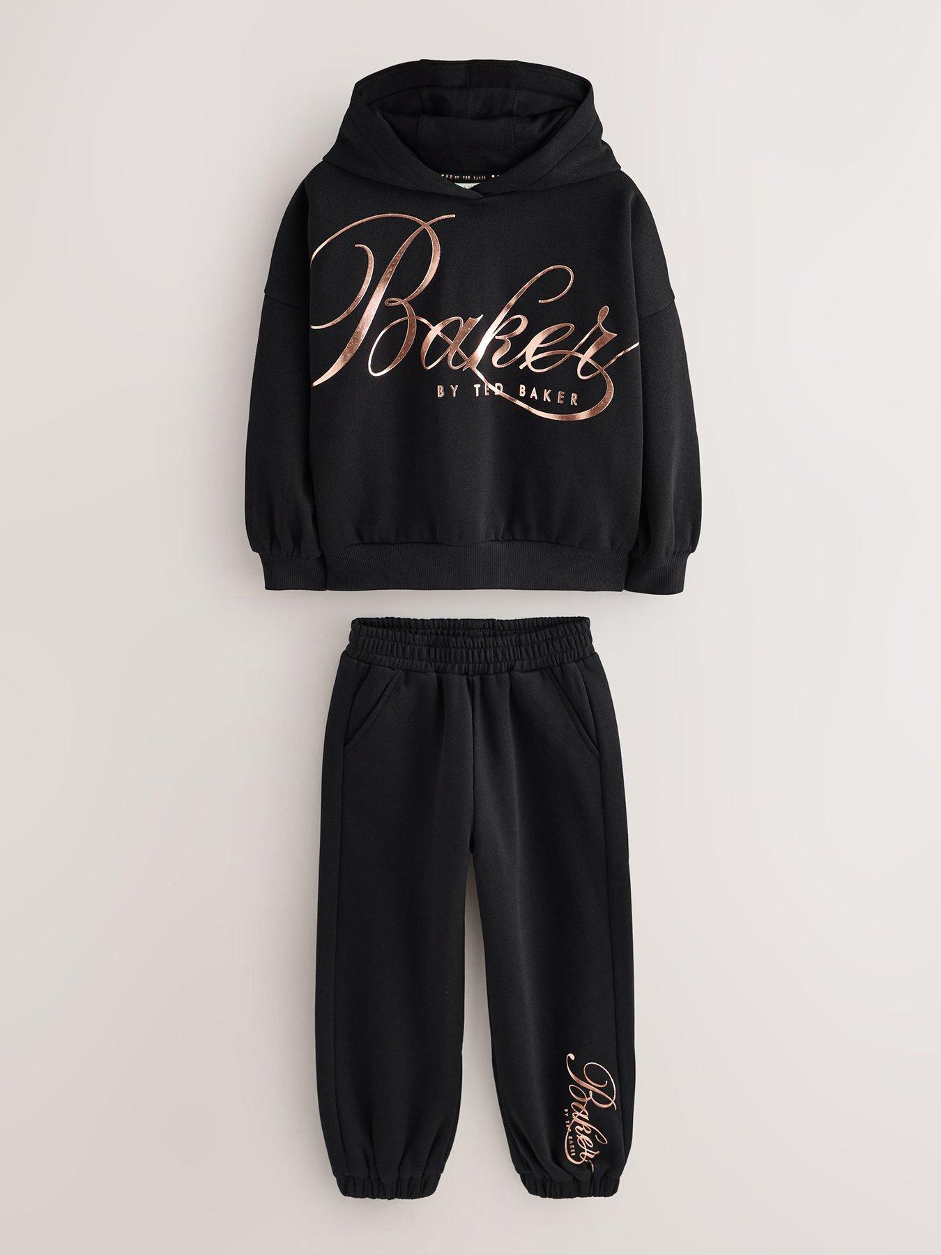 Image 2 of 7 of Ted Baker Boys Gold Logo Sweat Set - Black