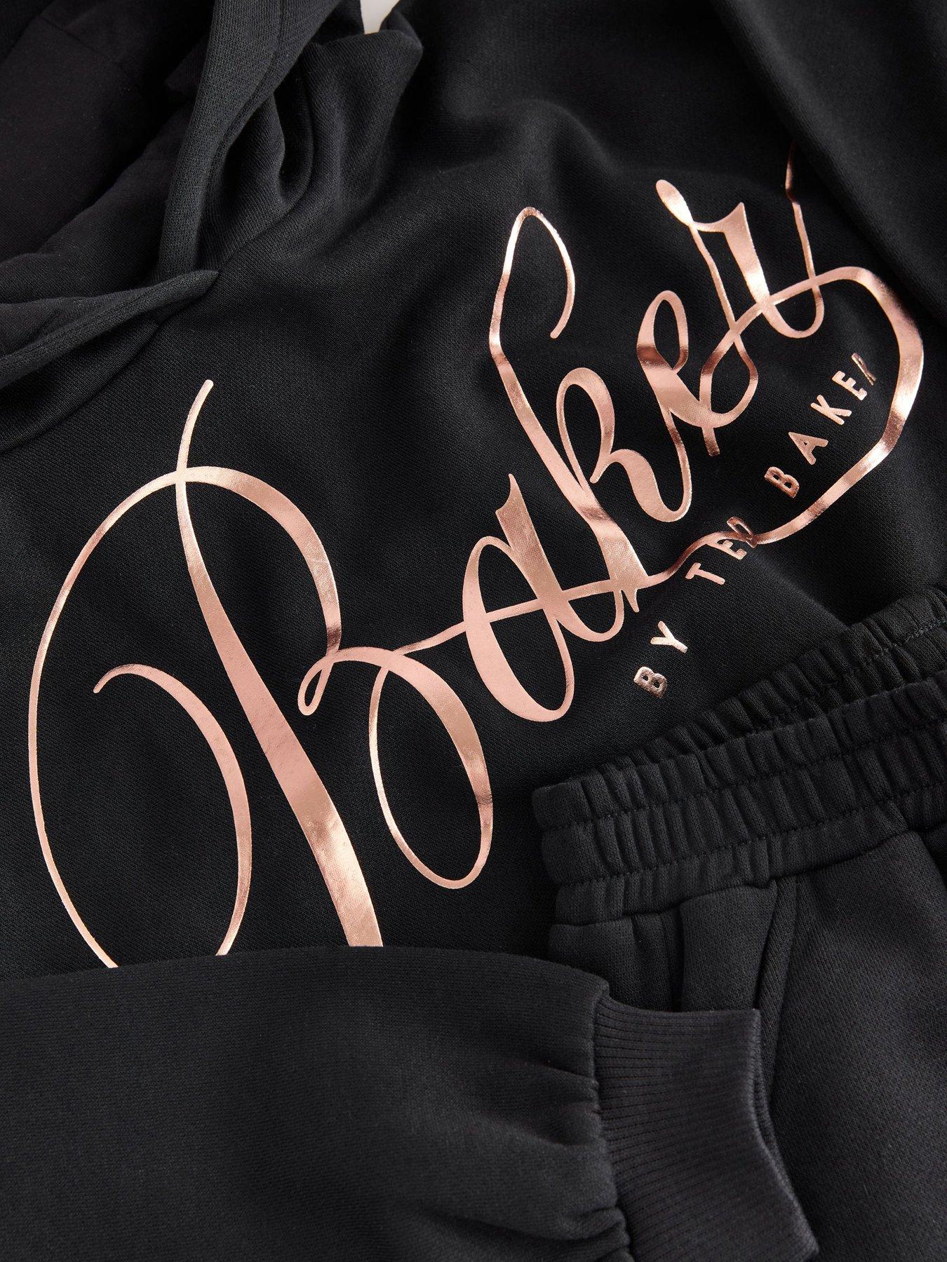 Image 4 of 7 of Ted Baker Boys Gold Logo Sweat Set - Black