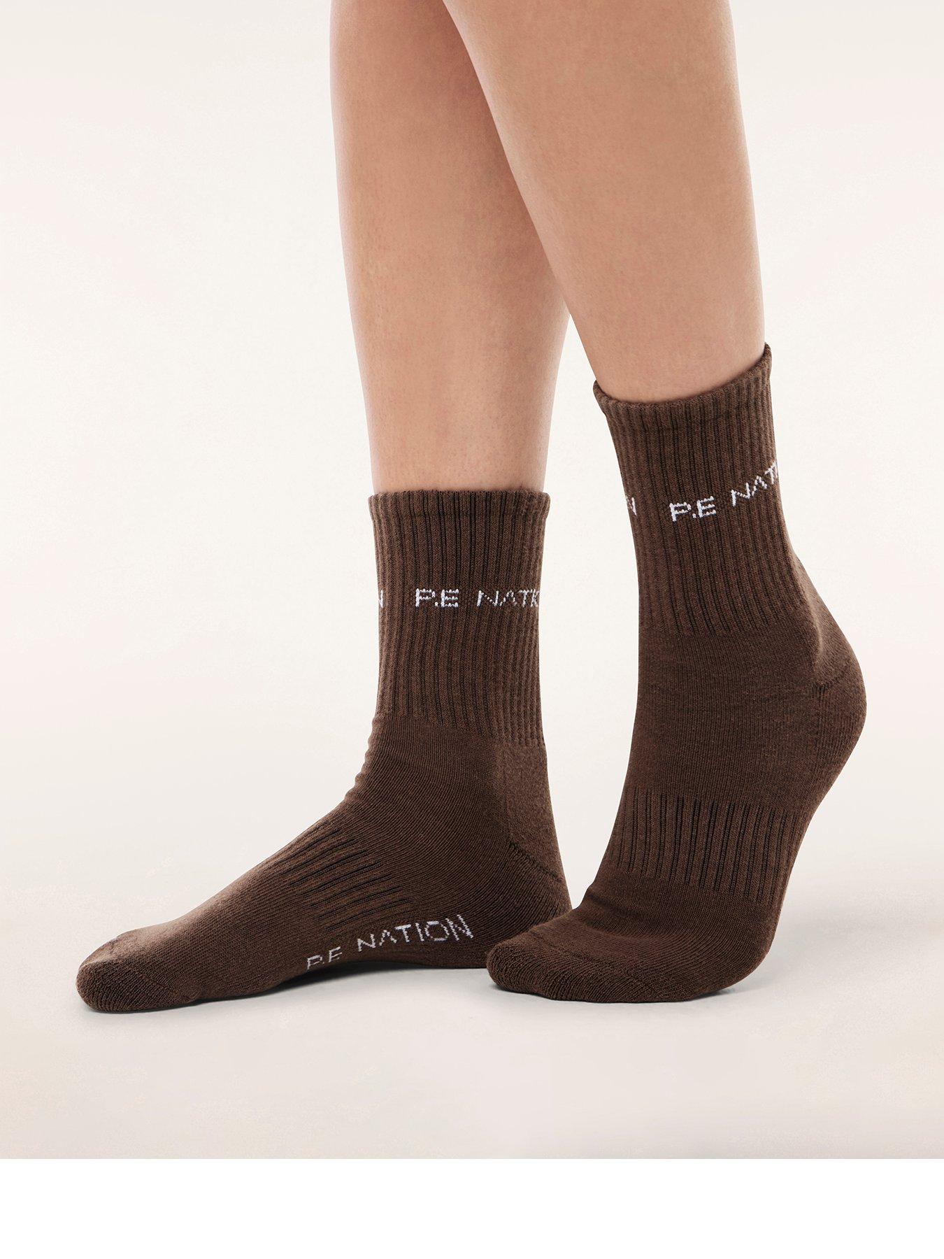 P.E Nation Womens Training Signature Socks - Brown