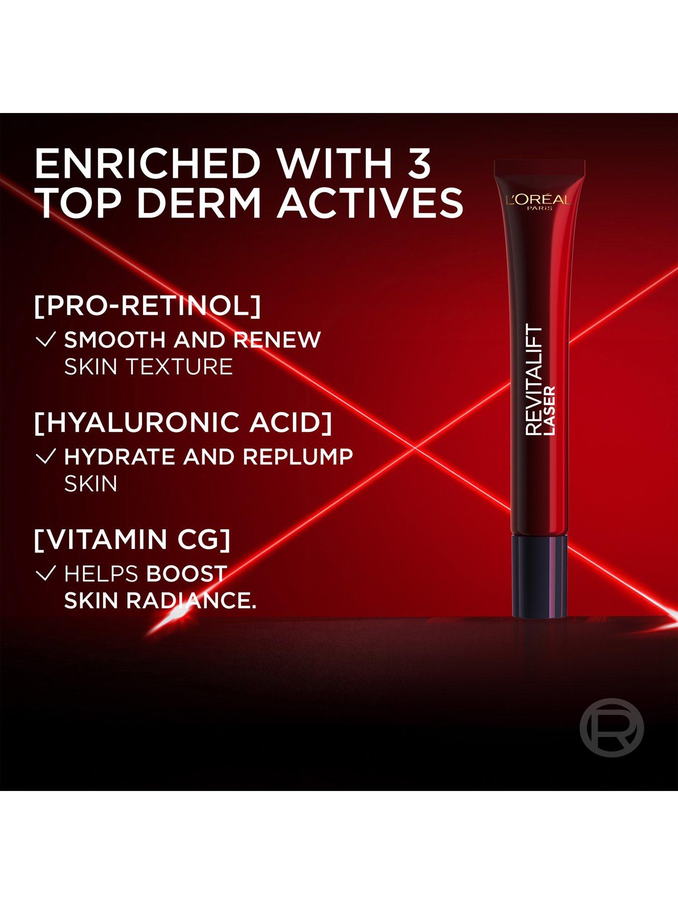 Image 3 of 7 of L'Oreal Paris Laser Renew Anti-Ageing Triple Action Eye Cream, Smooth Wrinkles and Target Eye Bags, Pro-Retinol, Hyaluronic Acid and Vitamin C, 15ml