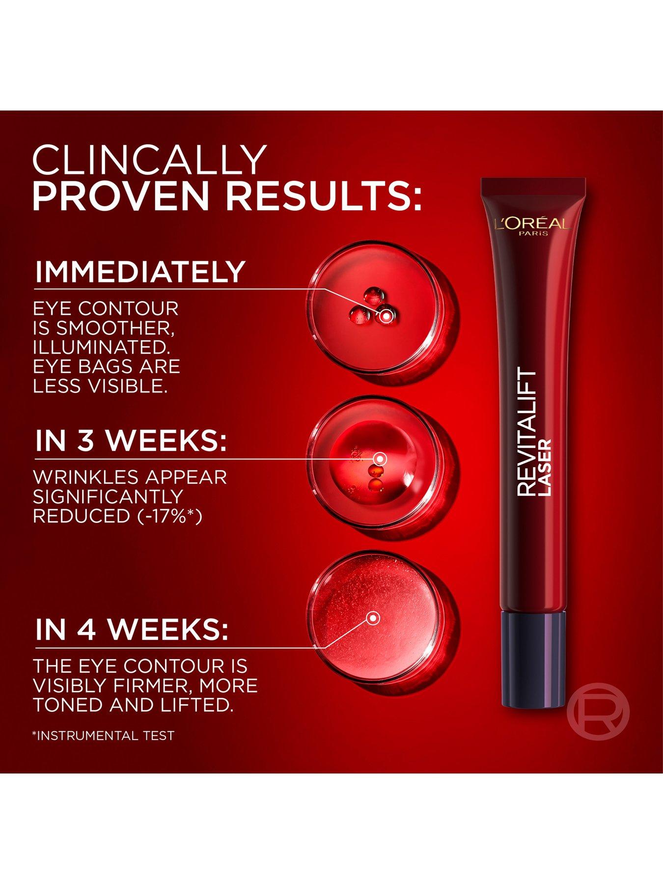 Image 4 of 7 of L'Oreal Paris Laser Renew Anti-Ageing Triple Action Eye Cream, Smooth Wrinkles and Target Eye Bags, Pro-Retinol, Hyaluronic Acid and Vitamin C, 15ml
