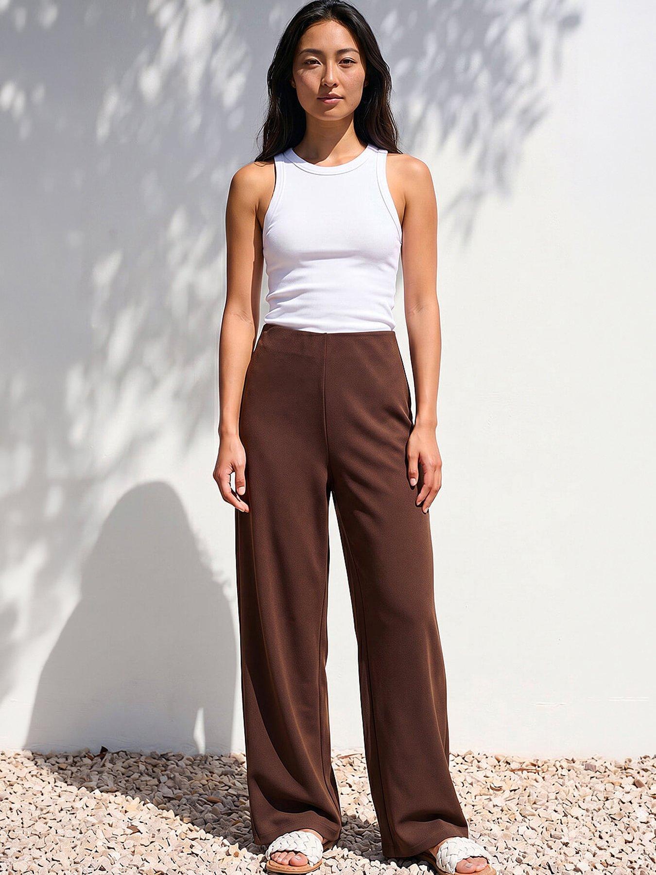 Roman Petite Wide Leg Stretch Trouser