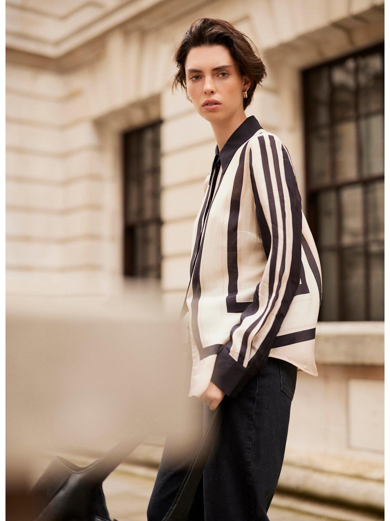 Mint Velvet Sacha Placement Printed Shirt - Pink/Black