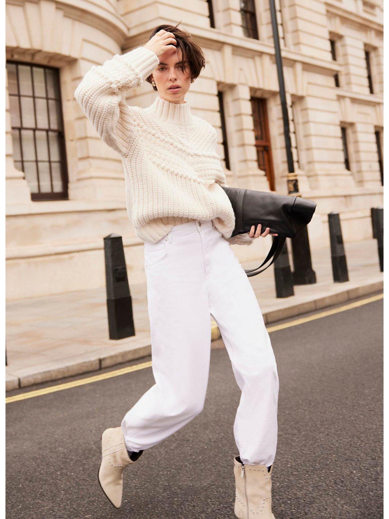 Mint Velvet Bobble Chunky Jumper - Cream