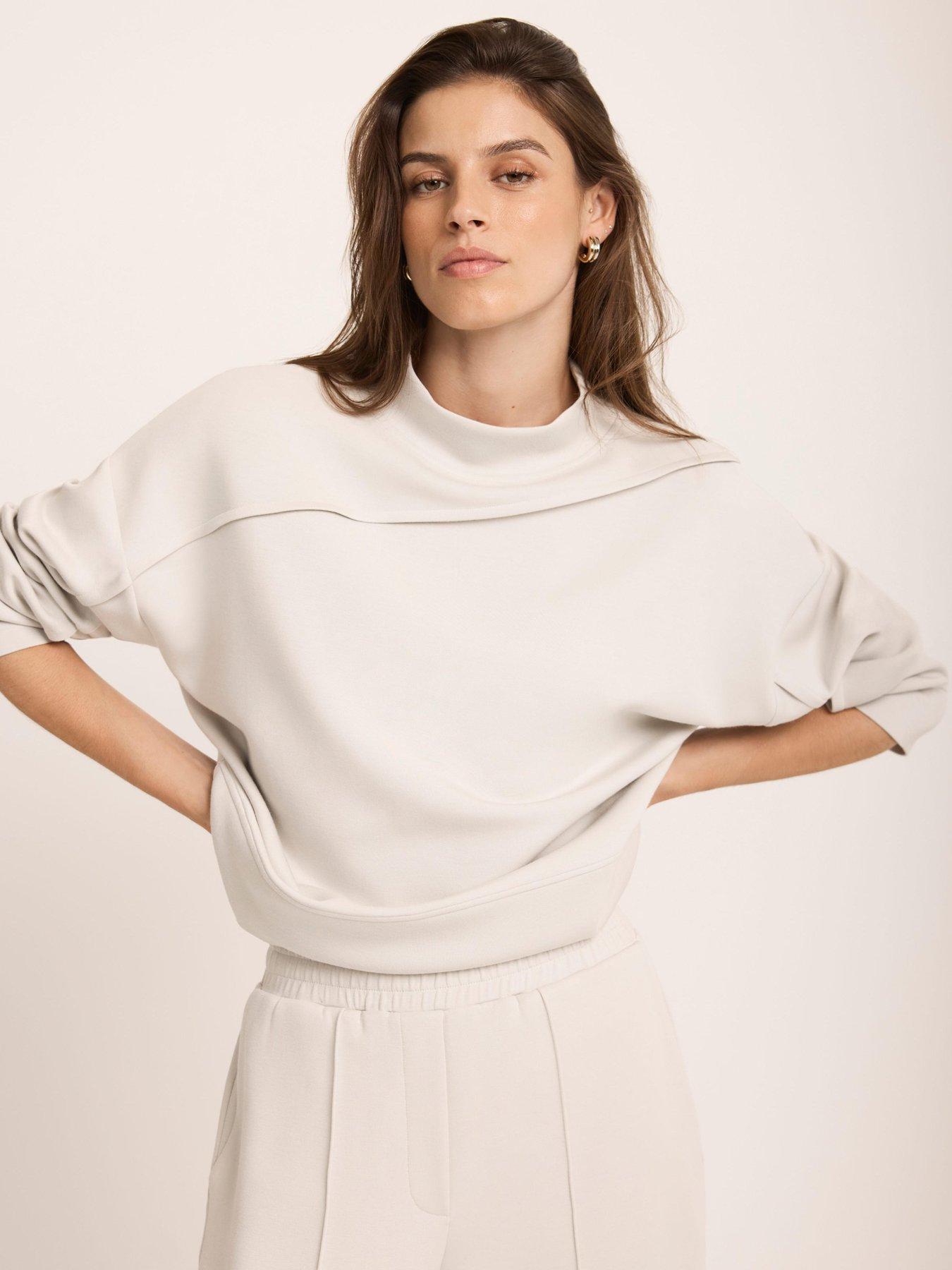 Mint Velvet Cream Super Soft Sweatshirt - White