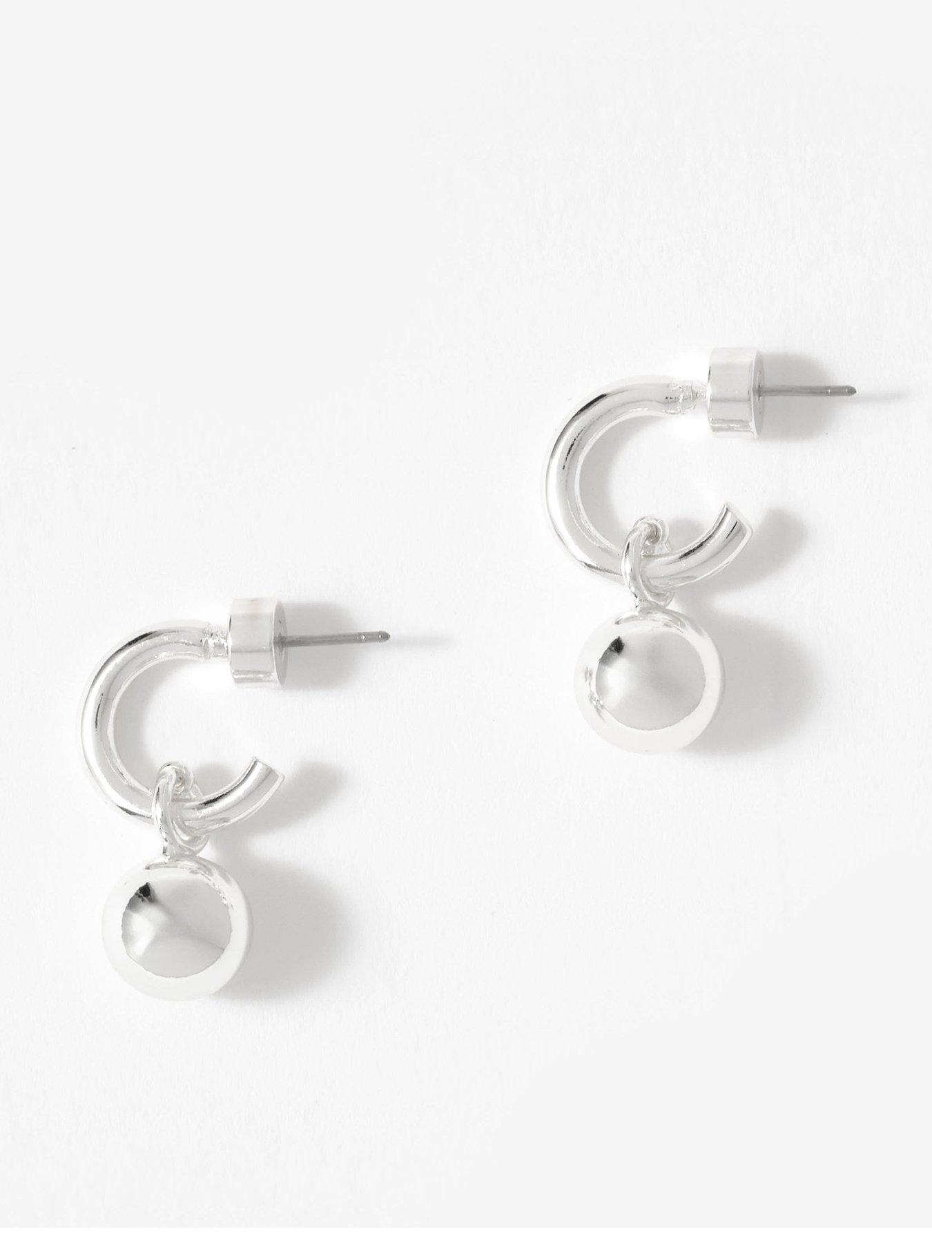Mint Velvet Silver Tone Sphere Earrings