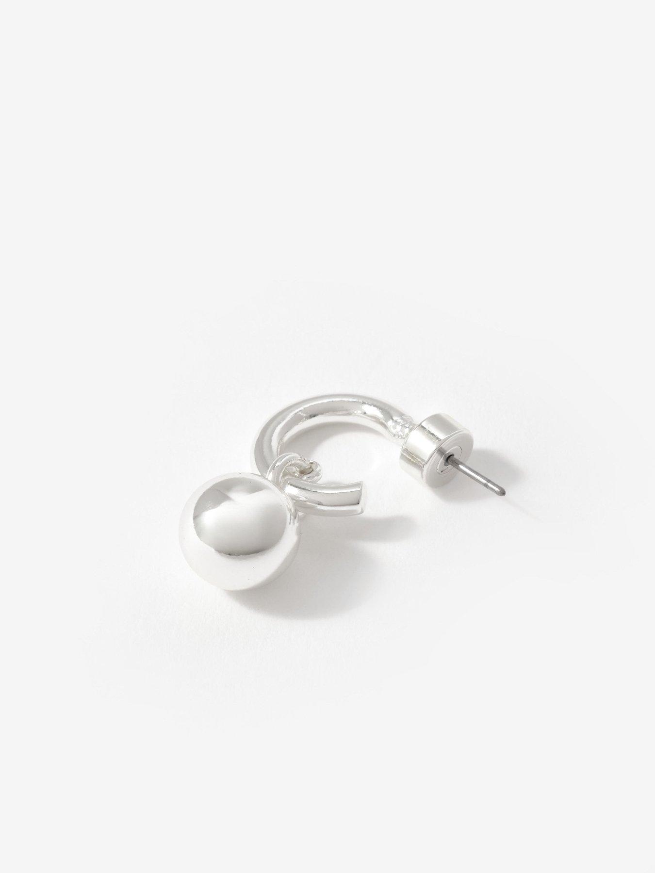 Image 4 of 4 of Mint Velvet Tone Sphere Earrings - Silver