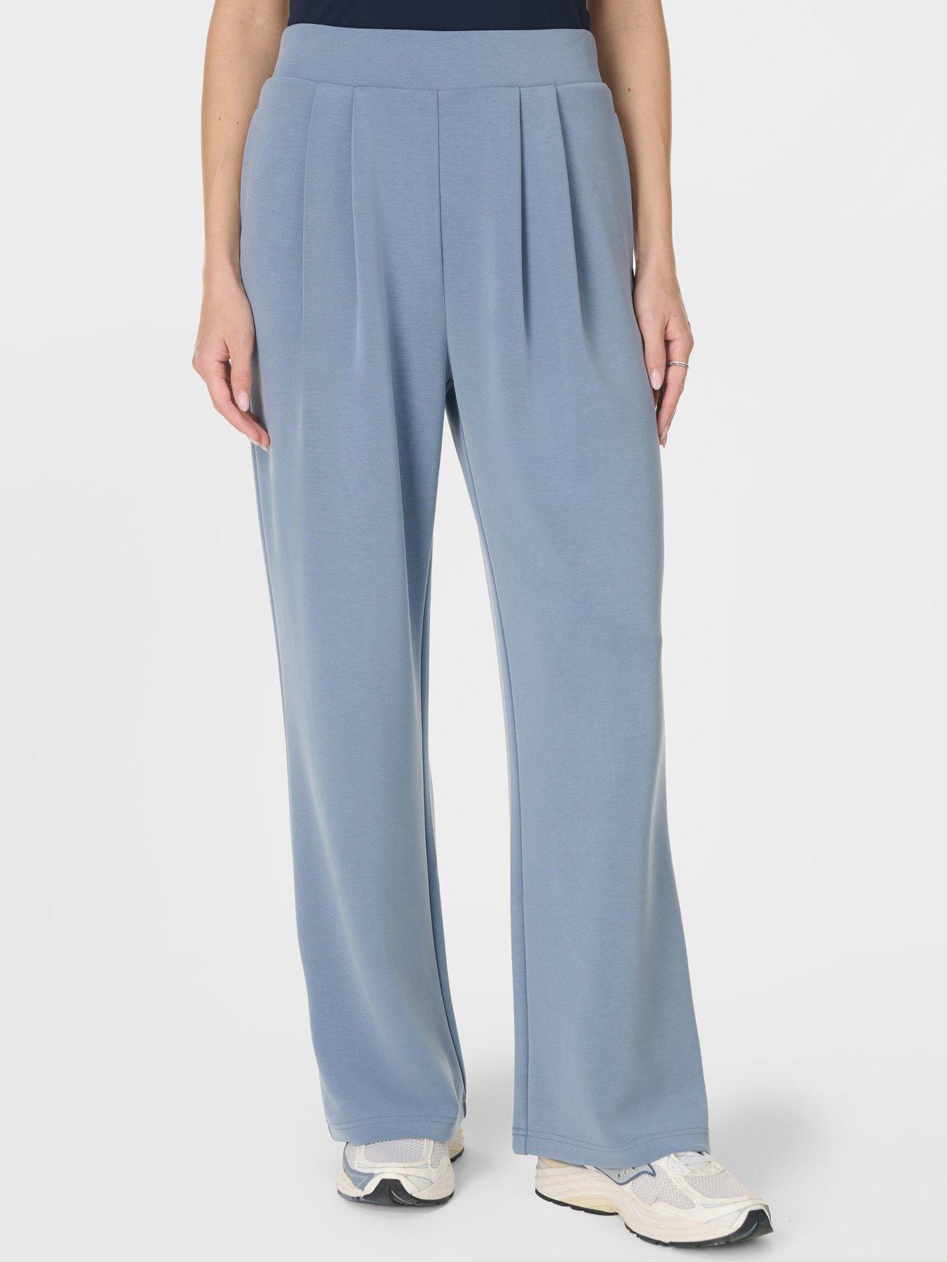 Image 1 of 5 of Sweaty Betty Womens Training Sand Wash Wide Leg Trousers - Blue