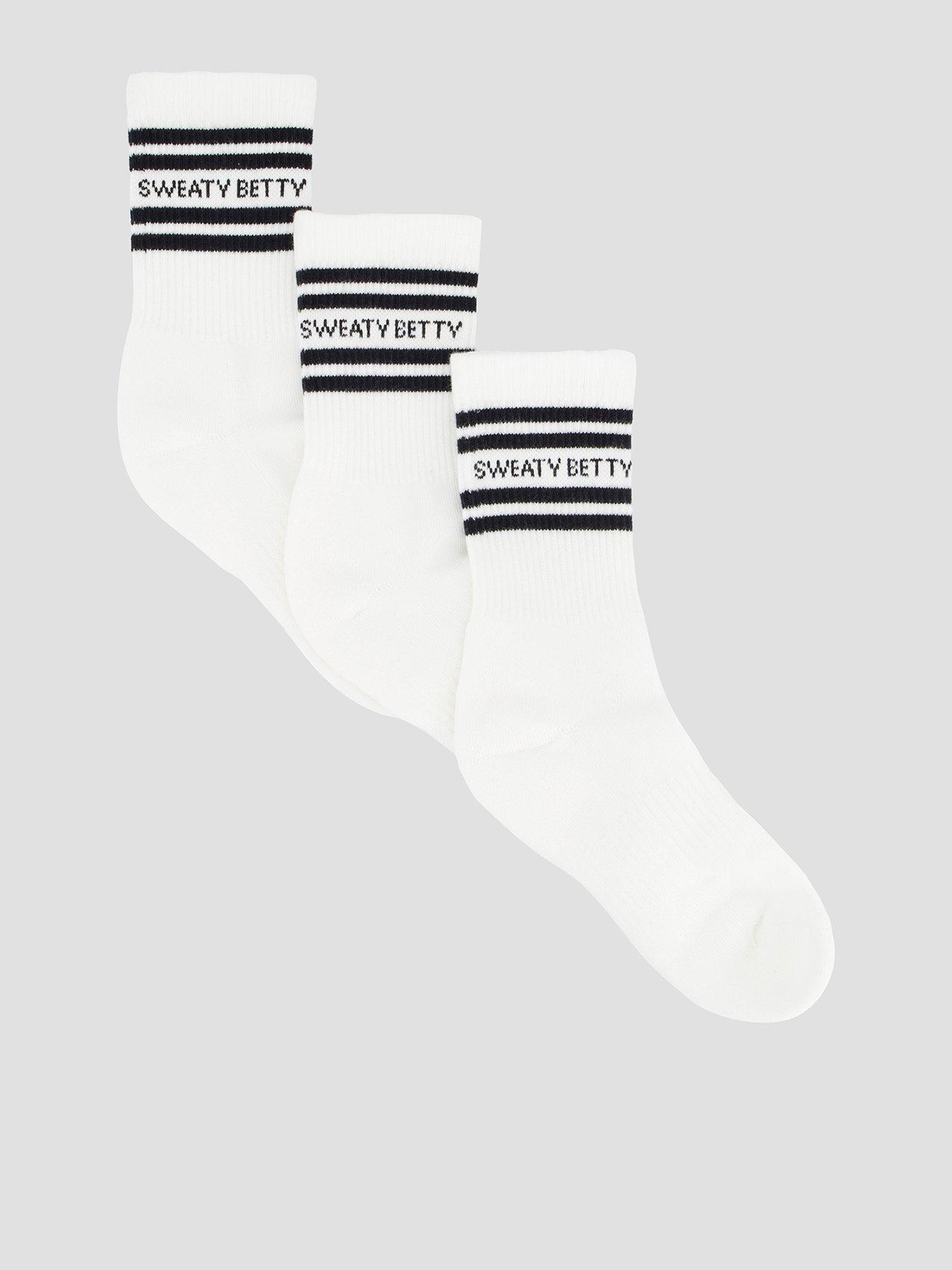 Sweaty Betty Womens Training Varsity Slogan Socks 3 Pack - White