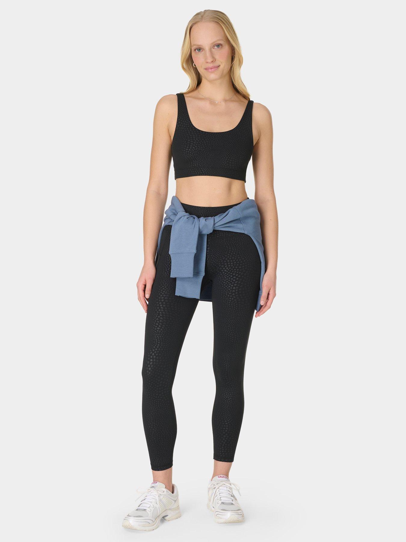 Image 3 of 7 of Sweaty Betty Womens Training All Day 7/8 Reptile Embossed Leggings - Black