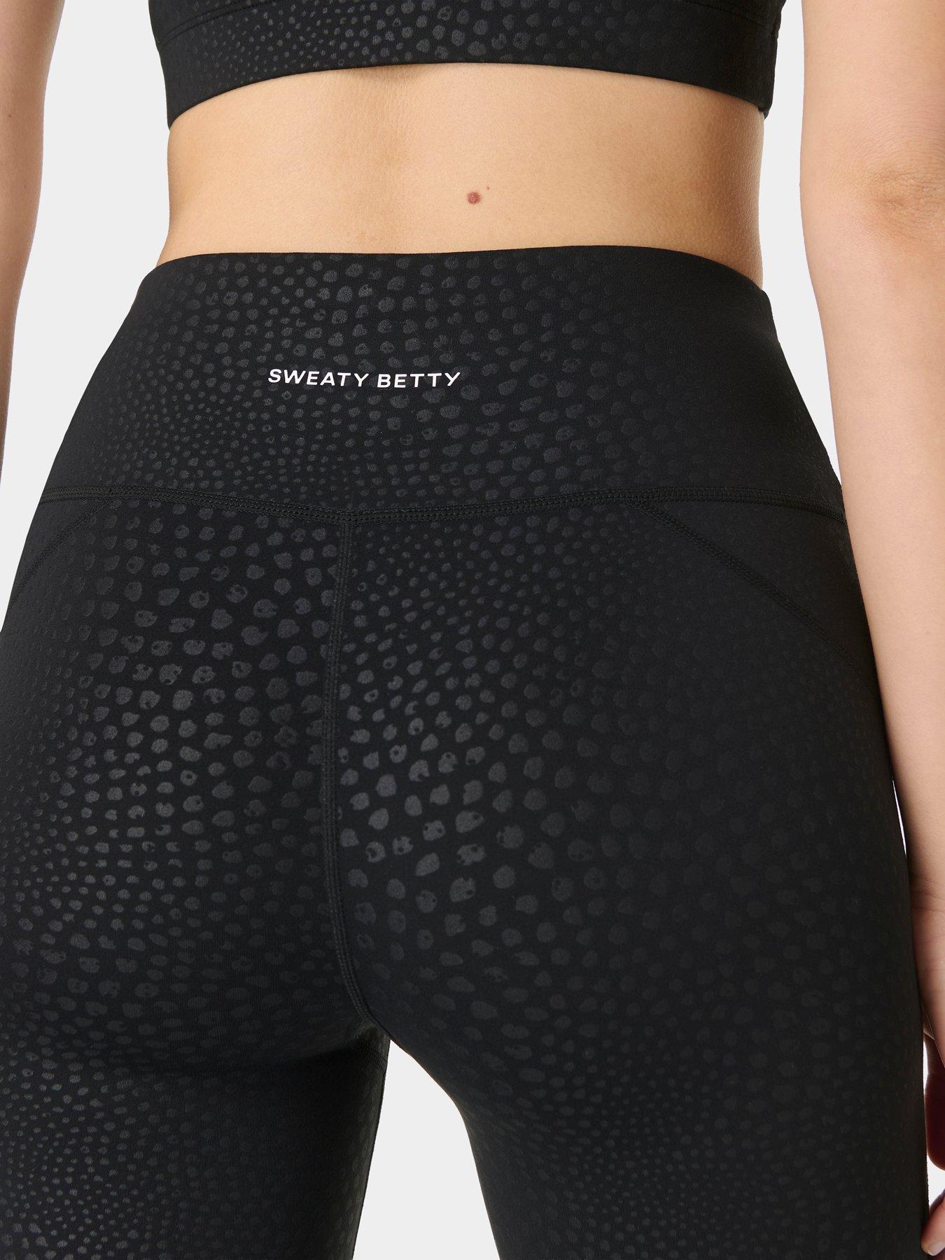 Image 5 of 7 of Sweaty Betty Womens Training All Day 7/8 Reptile Embossed Leggings - Black