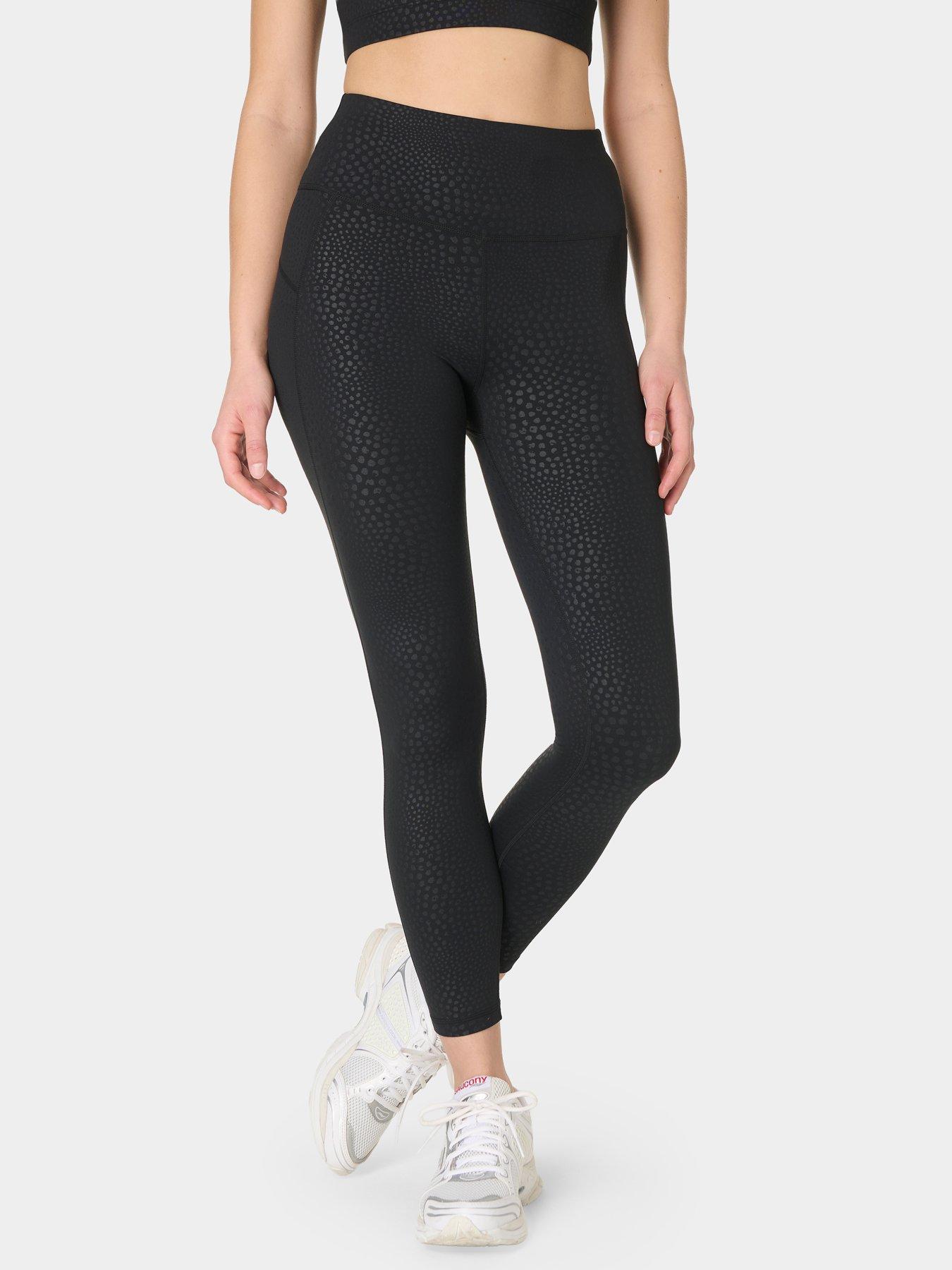 Image 7 of 7 of Sweaty Betty Womens Training All Day 7/8 Reptile Embossed Leggings - Black
