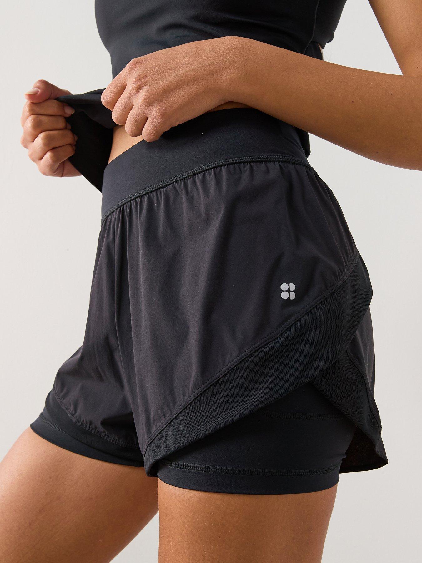 Image 1 of 6 of Sweaty Betty Womens Running Tempo Run Shorts - Black