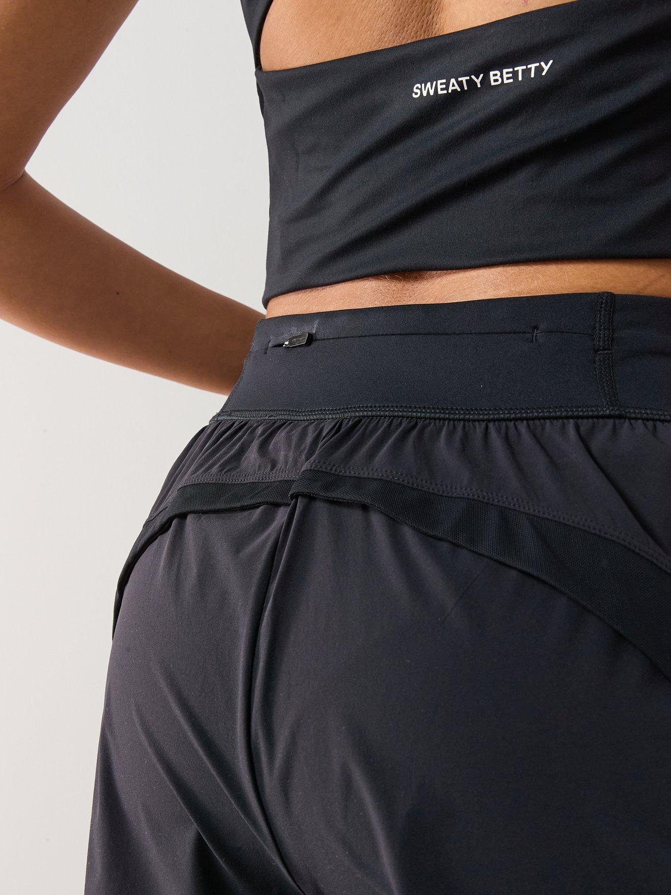 Image 4 of 6 of Sweaty Betty Womens Running Tempo Run Shorts - Black