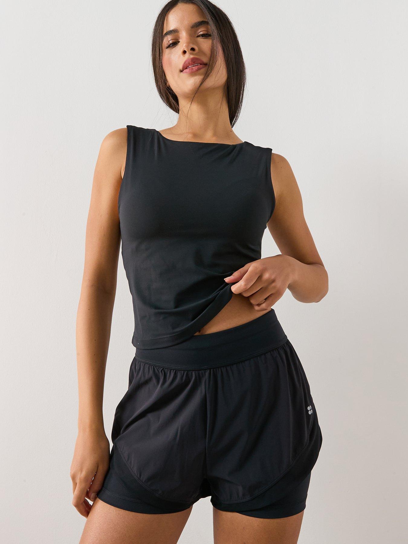 Image 6 of 6 of Sweaty Betty Womens Running Tempo Run Shorts - Black