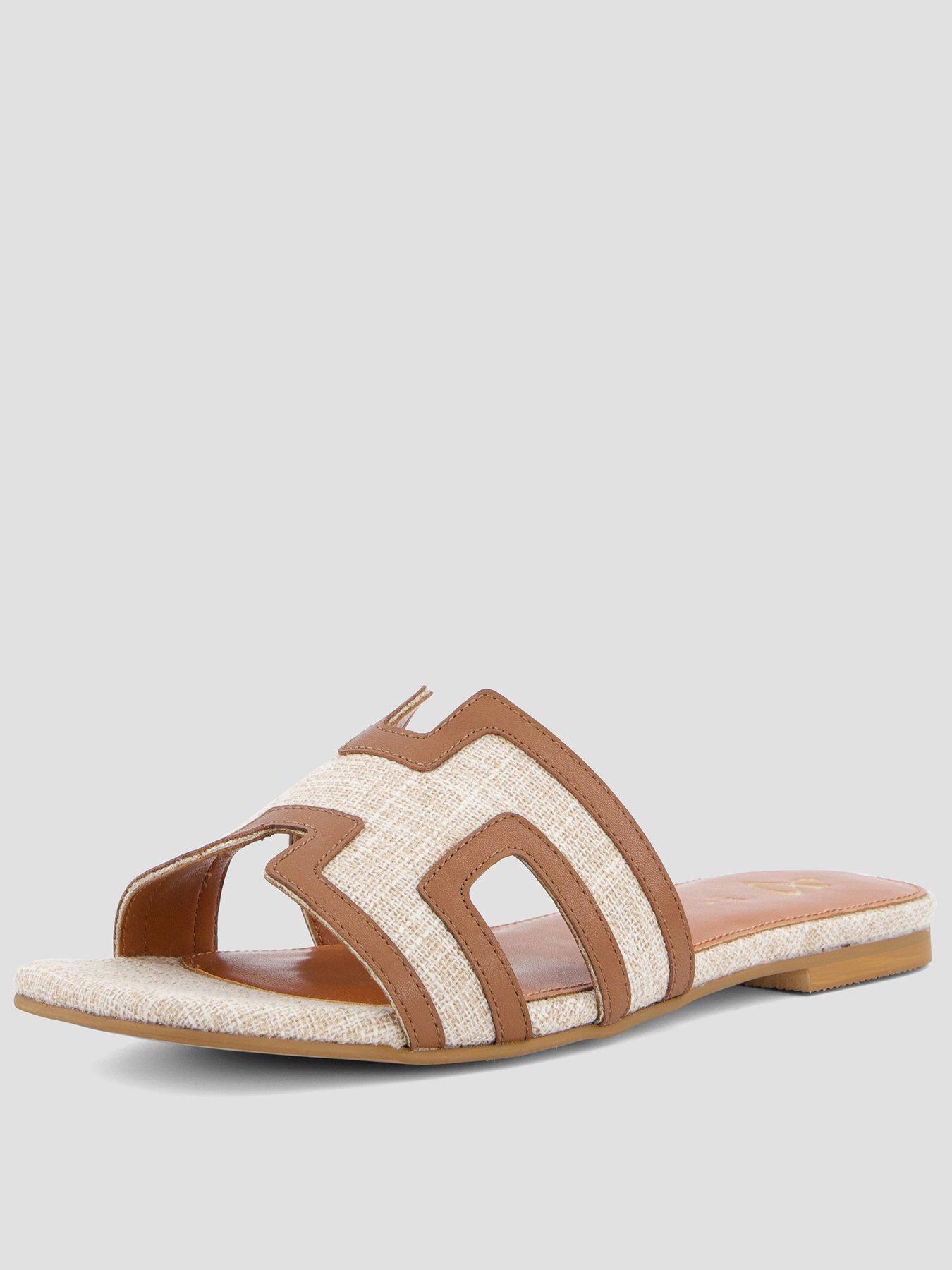 The Very Collection Extra Wide Fit Flat Slider Sandal - Natural