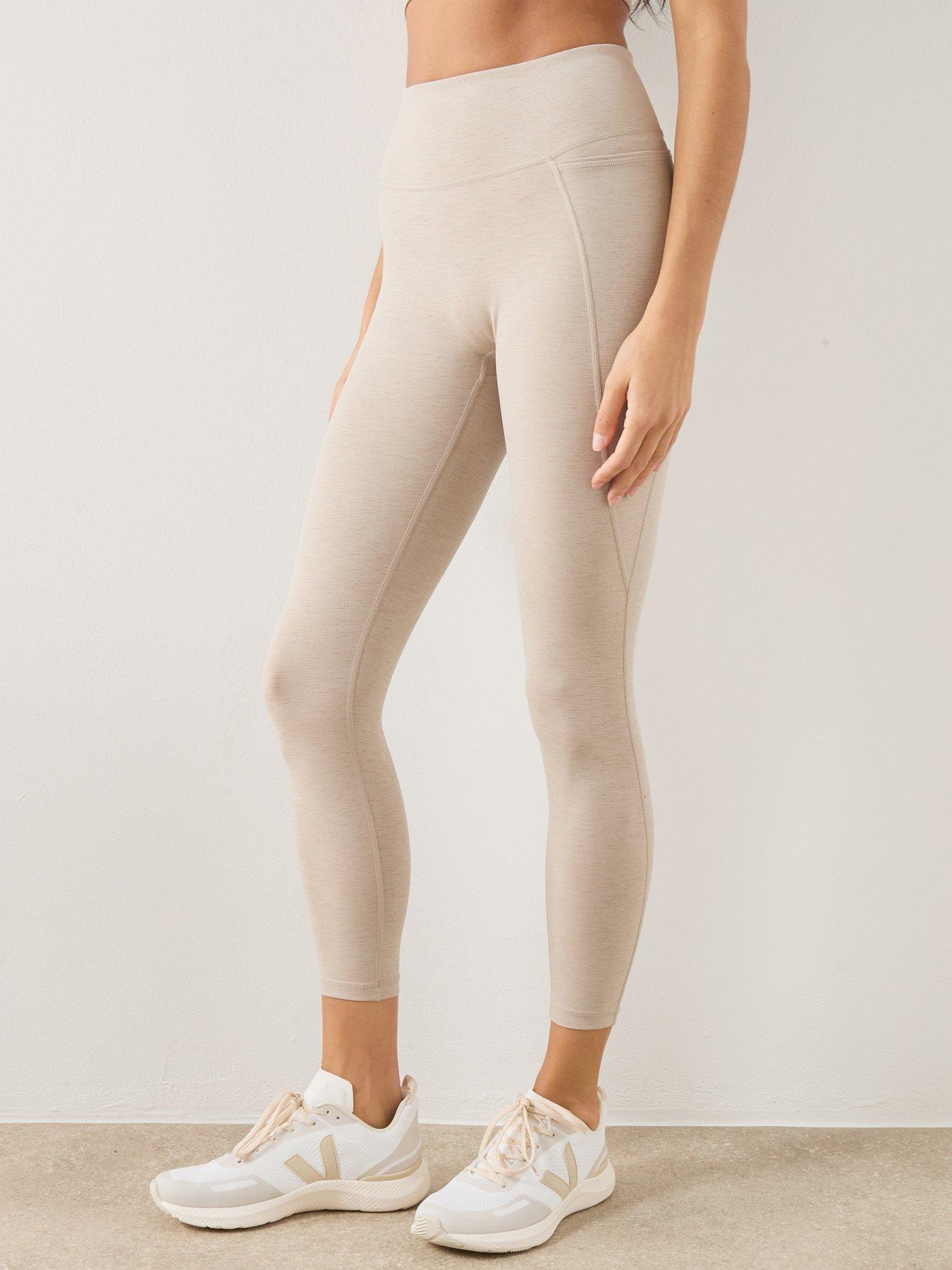 Sweaty Betty Womens Training Simplified Soft Move 7/8 Marl Leggings - Beige