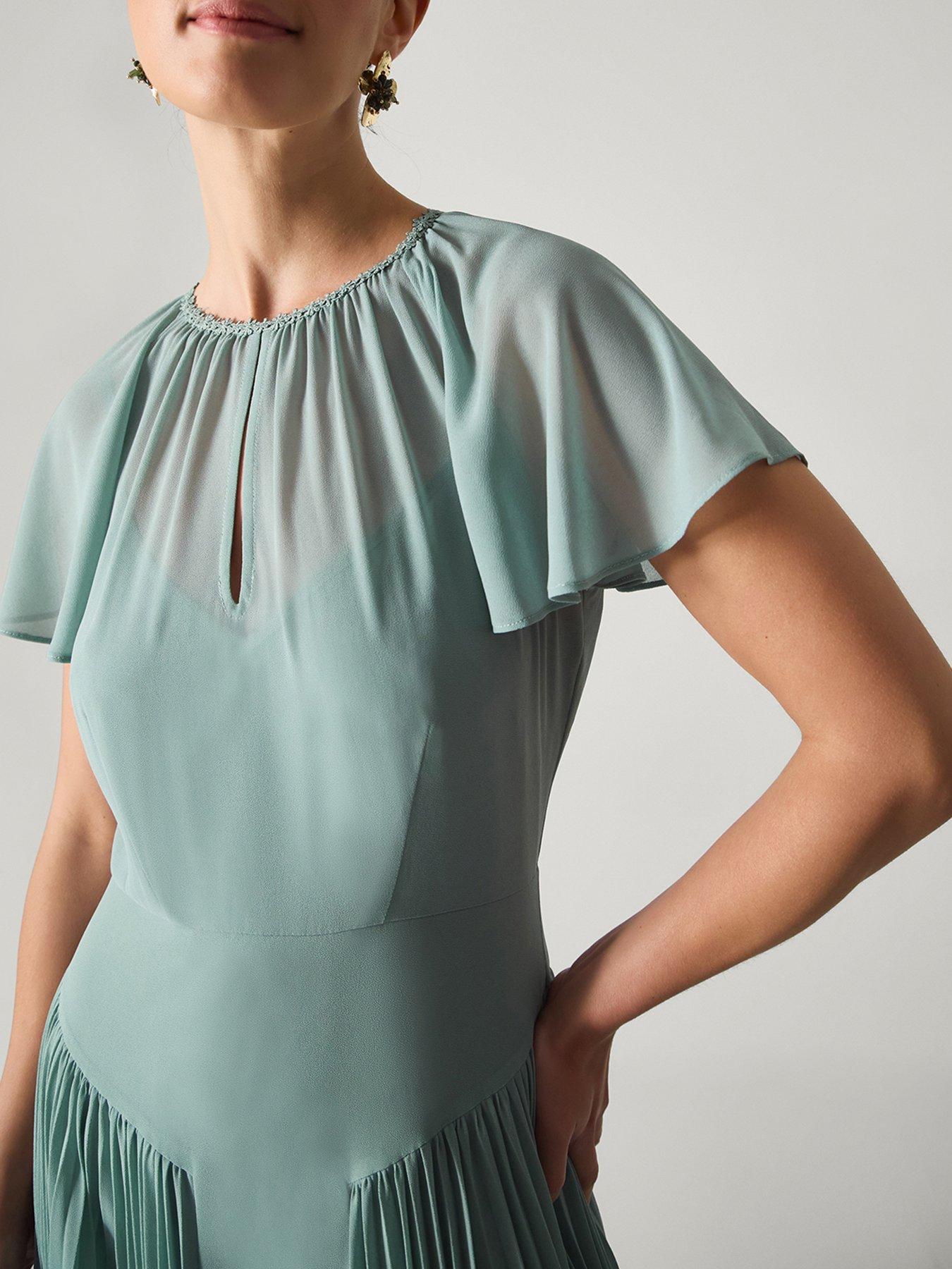 monsoon mint green dress Buy Monsoon Sage Green Mona Angel Sleeve Maxi Dress from Next USA