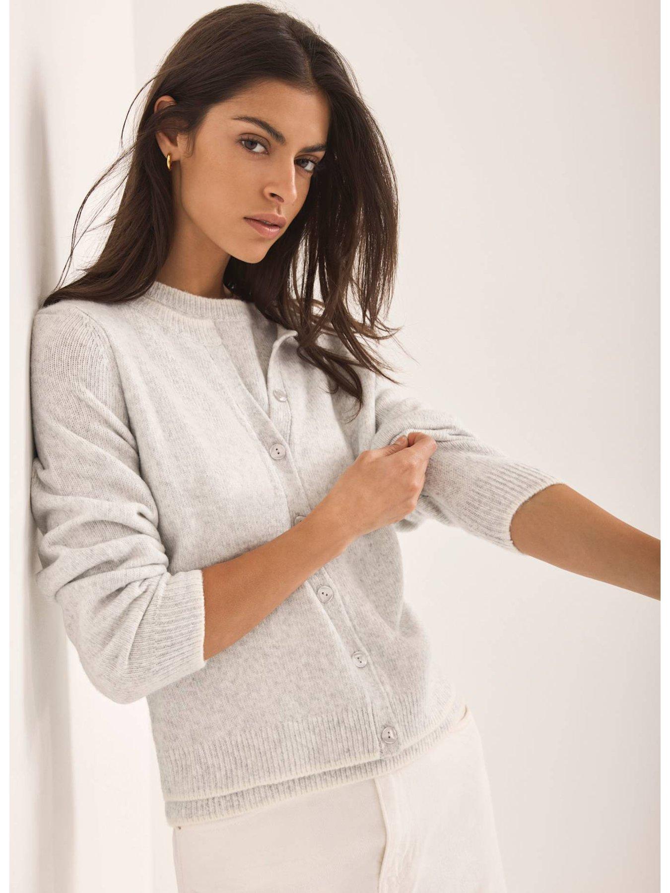 Mint Velvet Double Layer Cardigan - Grey