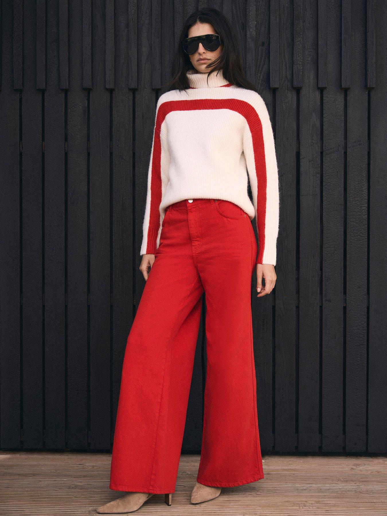 Mint Velvet Red Wide Leg Jean