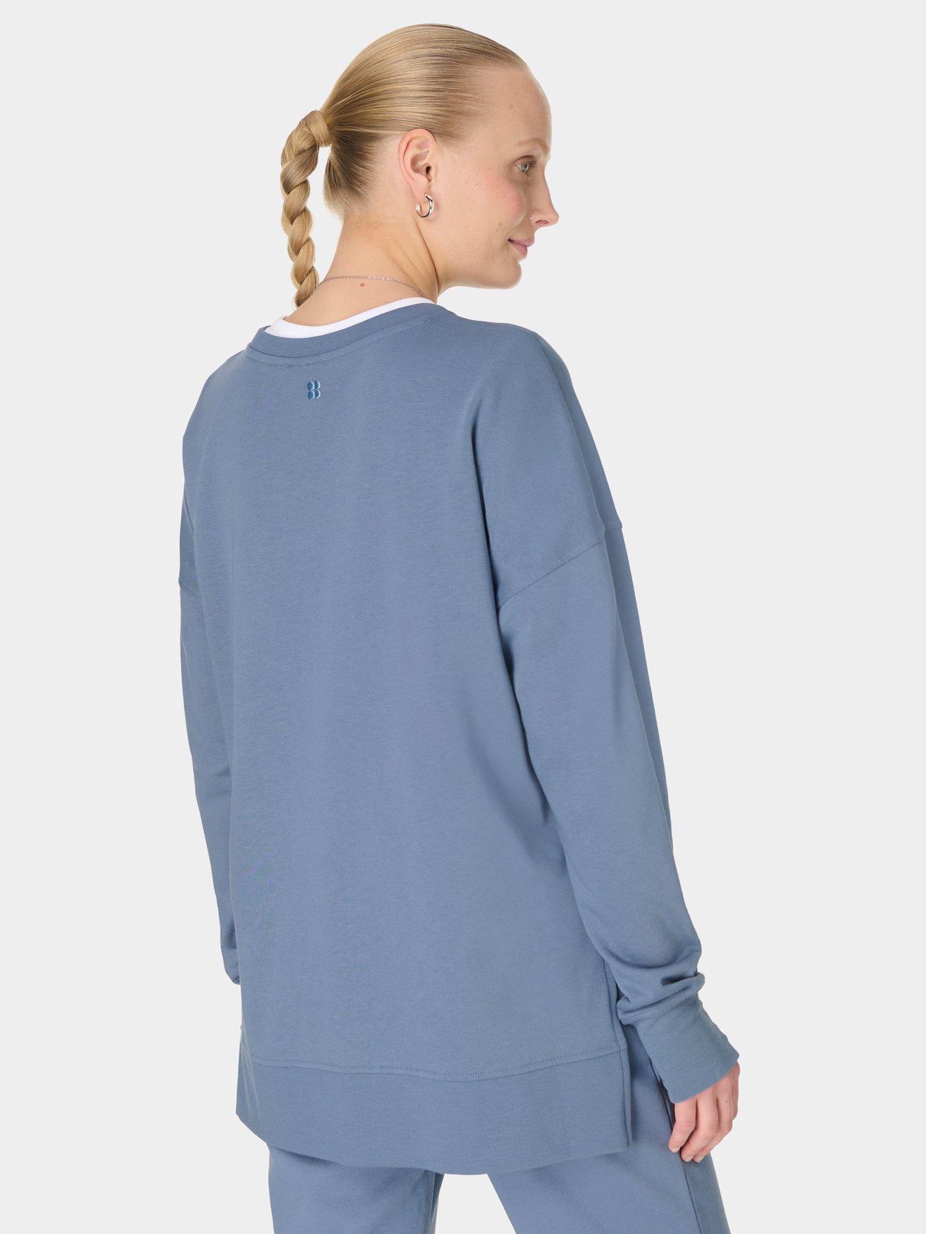 Image 2 of 6 of Sweaty Betty Womens Training After Class Longline Sweatshirt - Blue