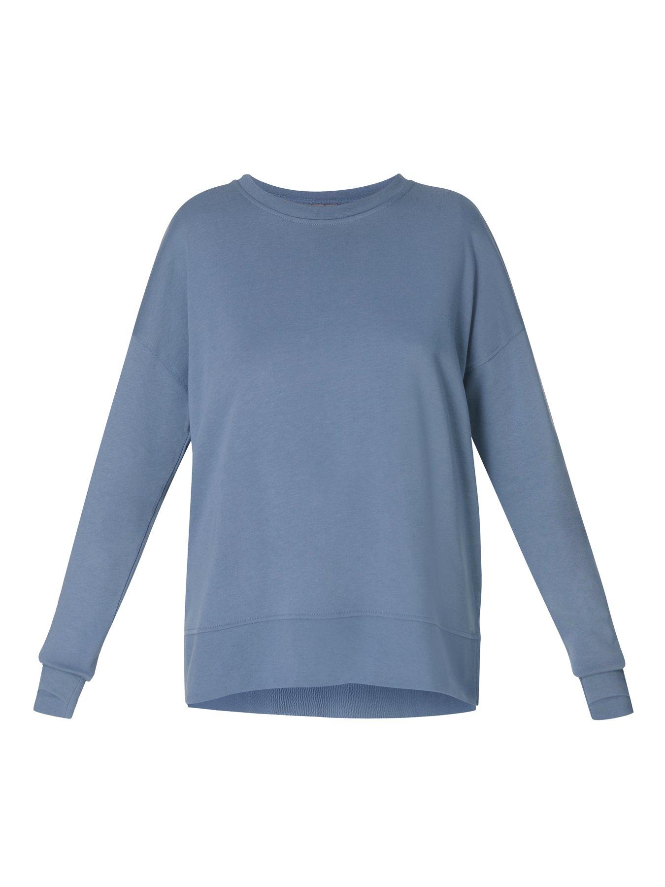 Image 6 of 6 of Sweaty Betty Womens Training After Class Longline Sweatshirt - Blue