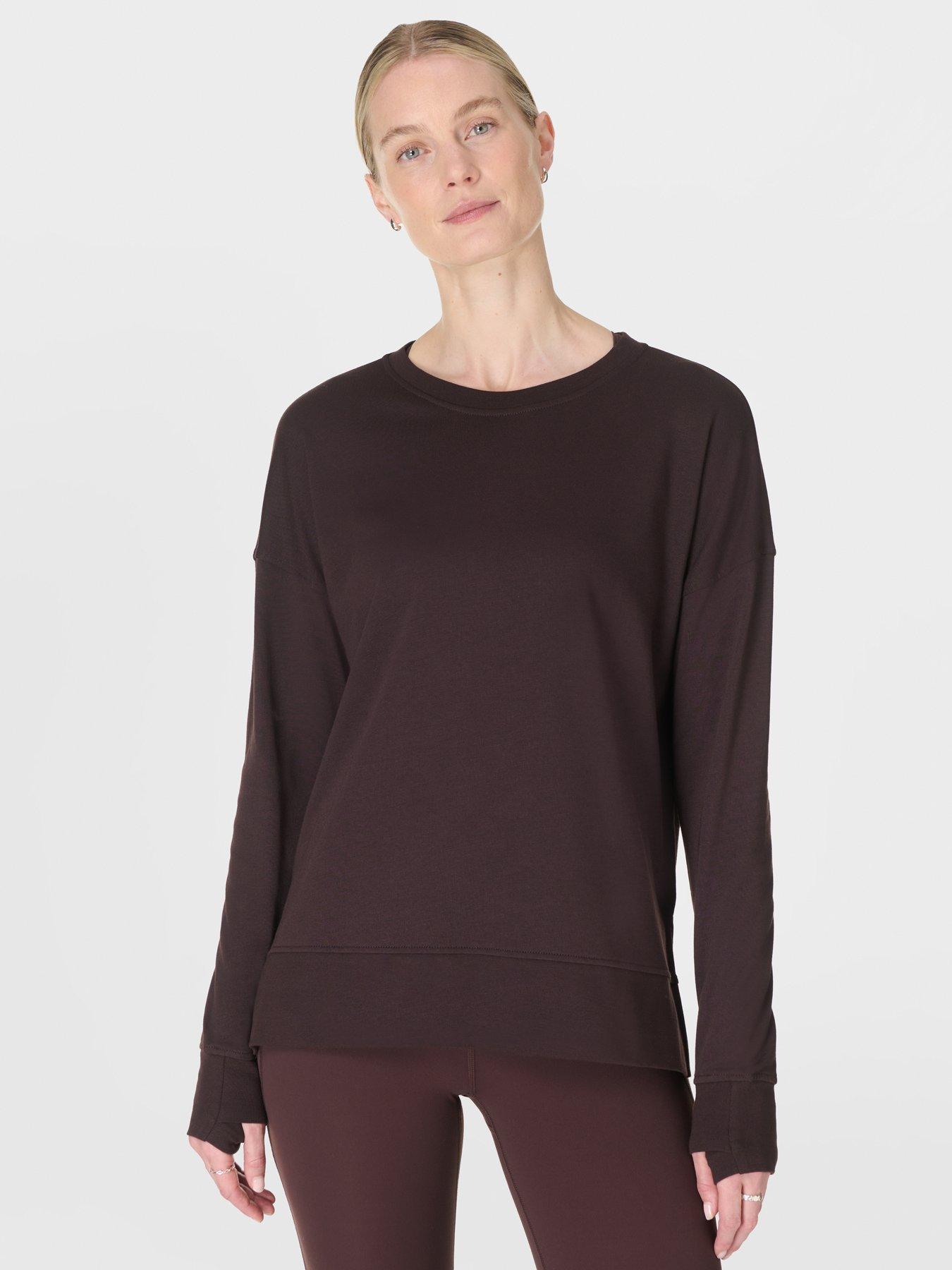 Sweaty Betty Womens Training After Class Longline Sweatshirt - Brown