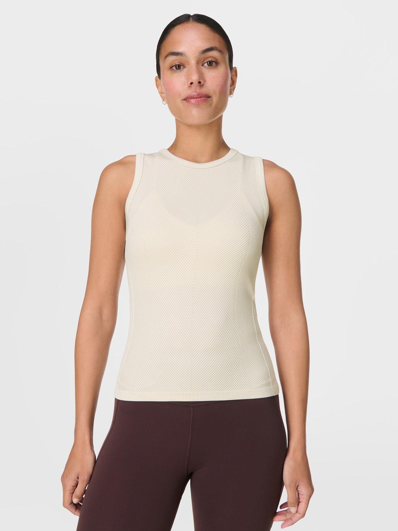 Sweaty Betty Womens Training Mindful Flex Rib Tank Top - Beige
