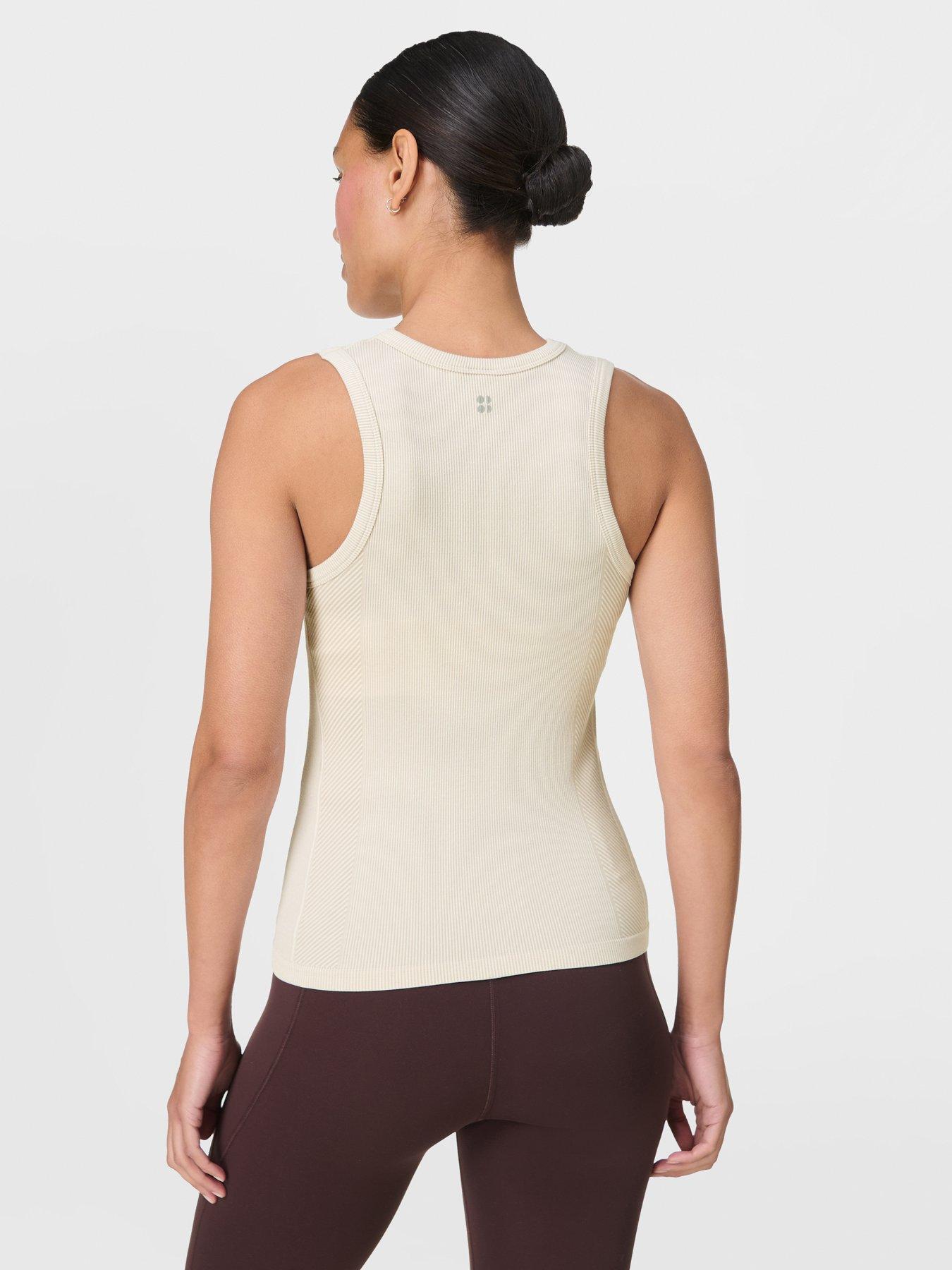Image 2 of 7 of Sweaty Betty Womens Training Mindful Flex Rib Tank Top - Beige