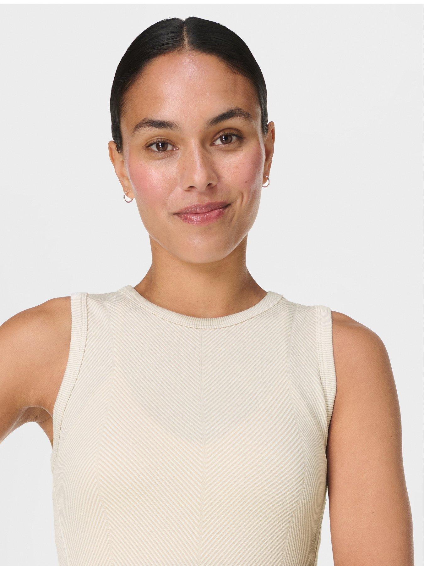 Image 4 of 7 of Sweaty Betty Womens Training Mindful Flex Rib Tank Top - Beige