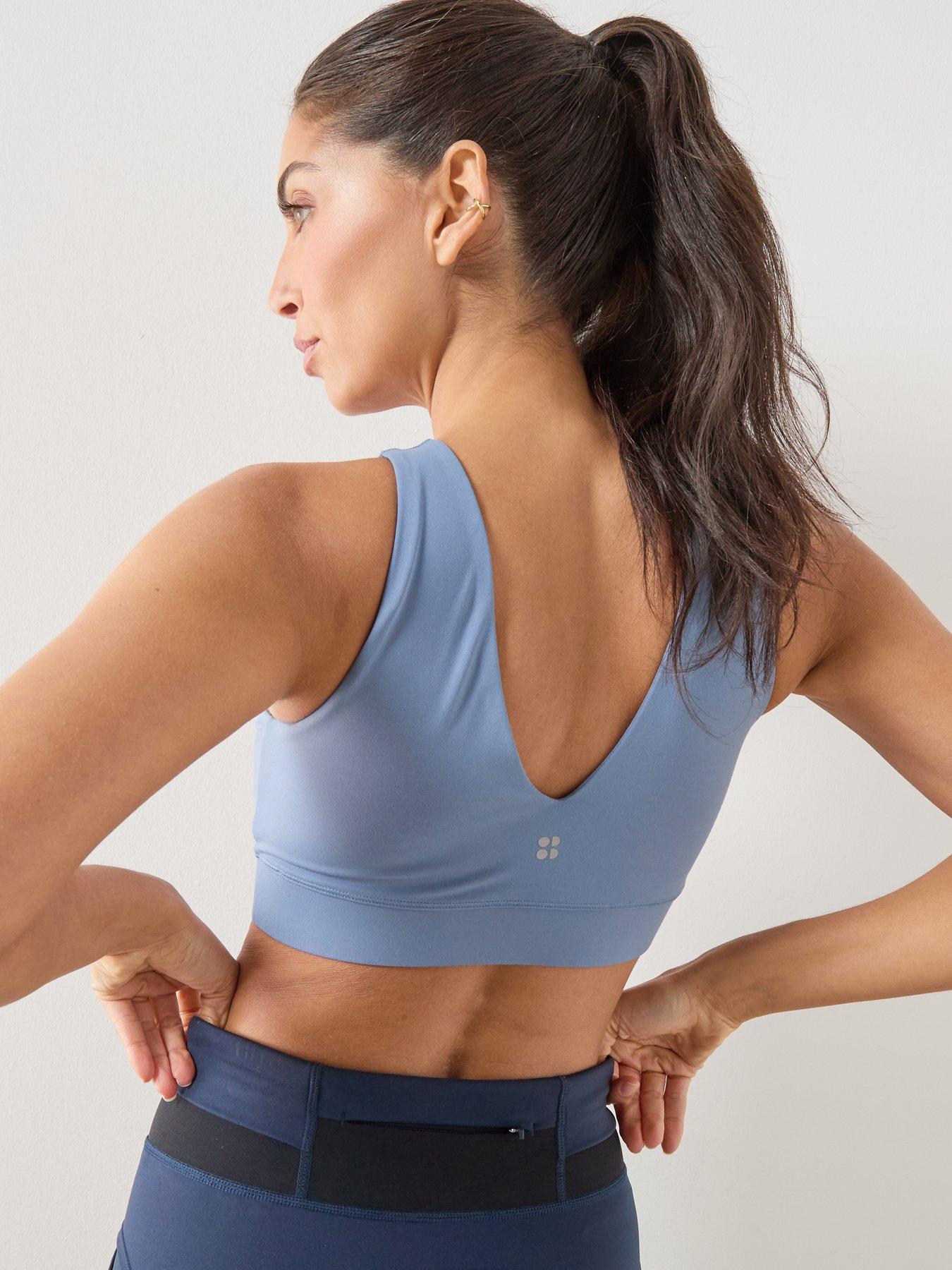 Image 2 of 5 of Sweaty Betty Womens Training Ultimate Studio Ribbed Bra - Blue