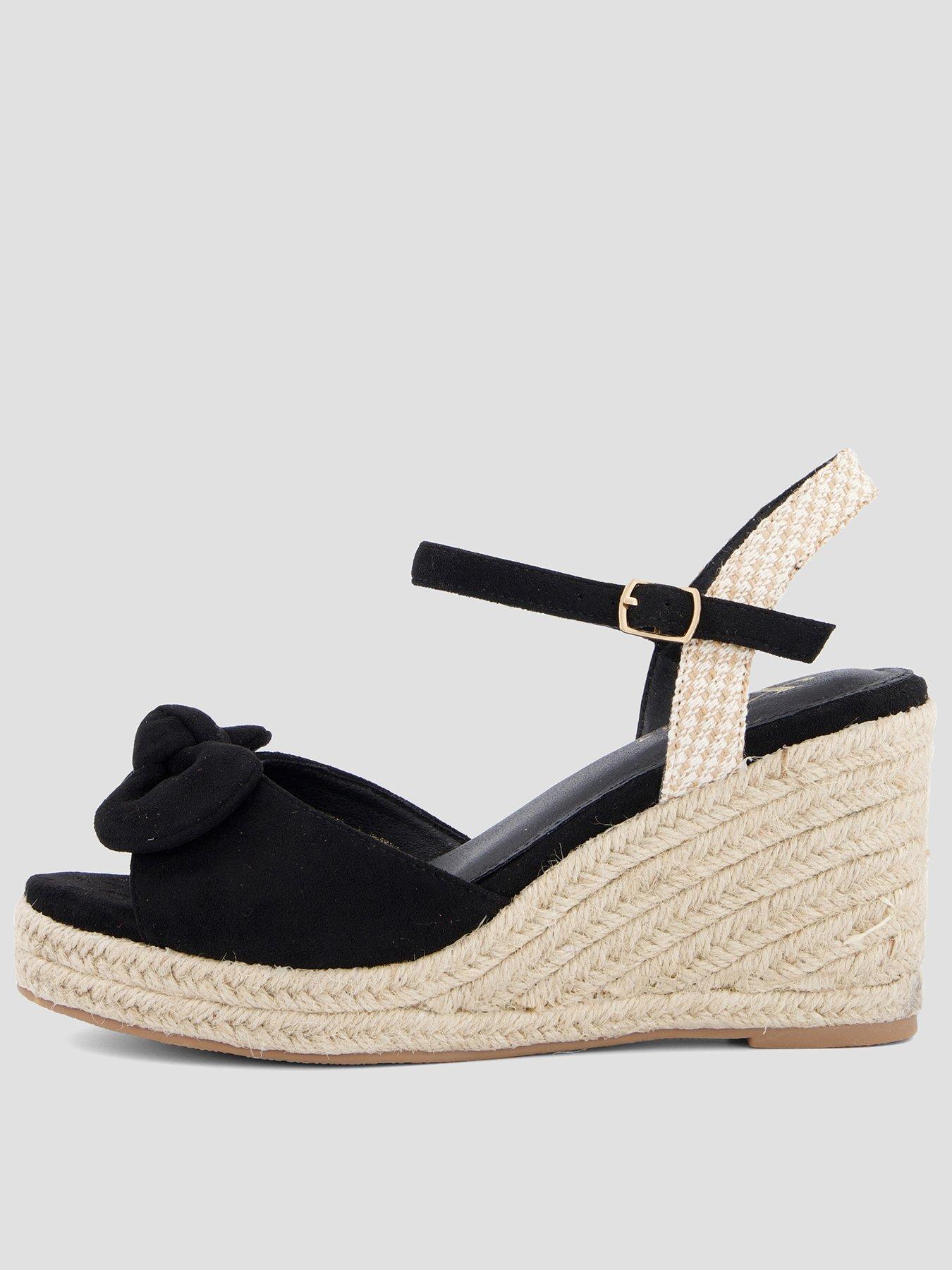 The Very Collection Extra Wide Wedge Sandal - Black