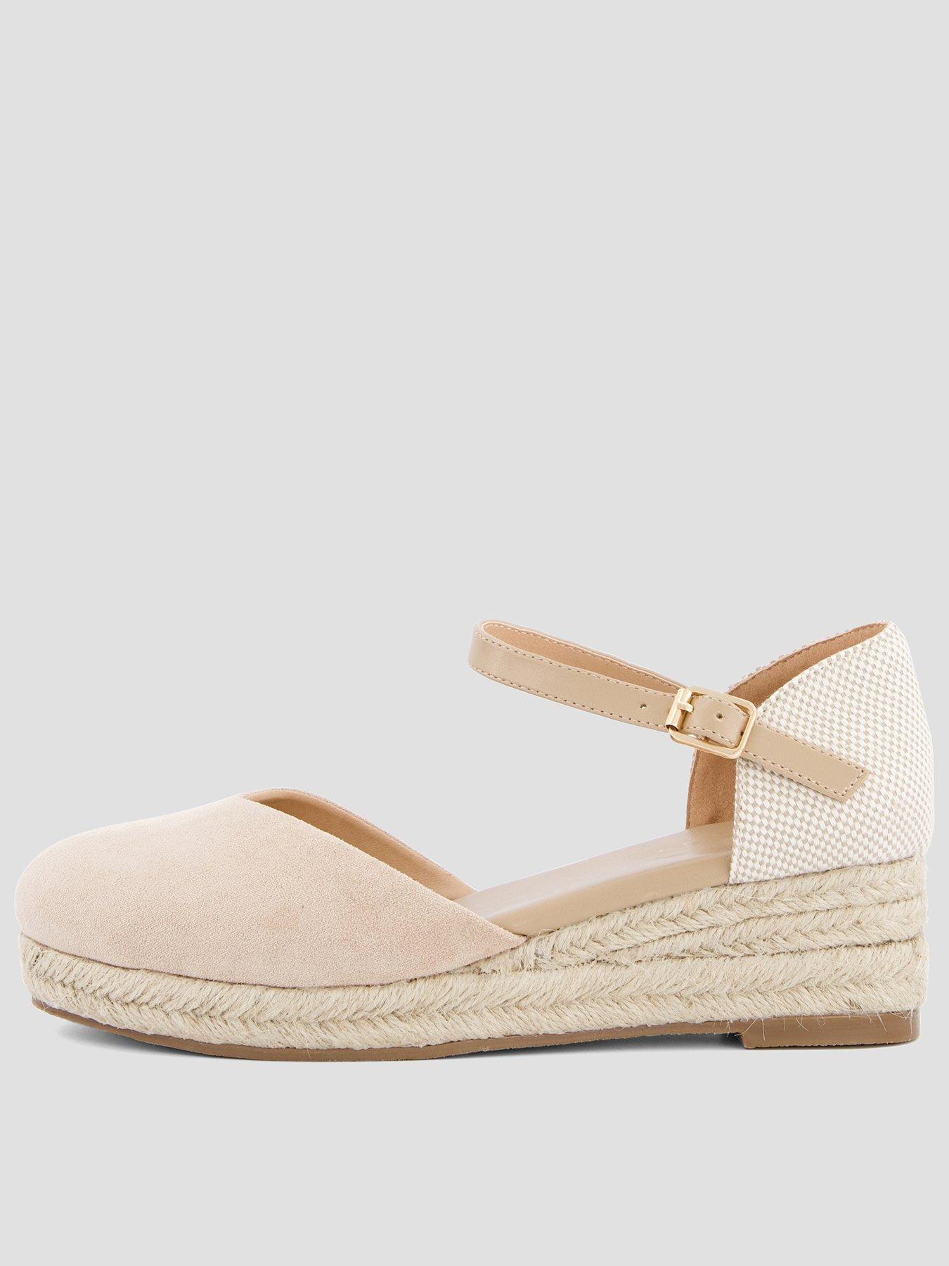 The Very Collection Low Wedge Closed Toe Shoe - Taupe