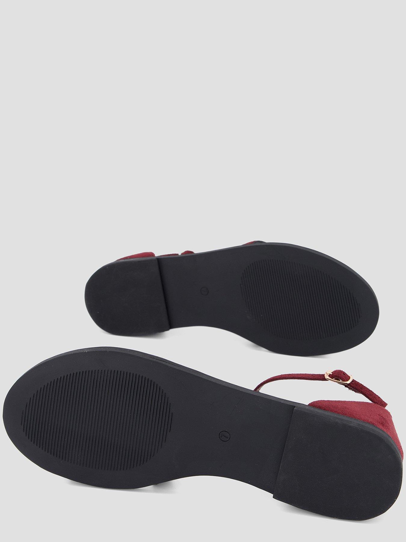 Image 4 of 7 of The Very Collection Starfish Flat Sandals - Burgundy