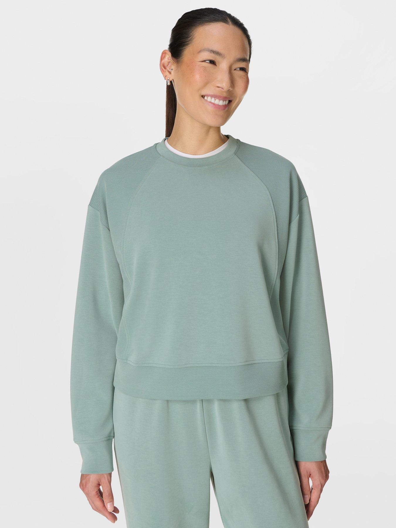 Sweaty Betty Womens Training Sand Wash Rib Mix Sweatshirt - Green