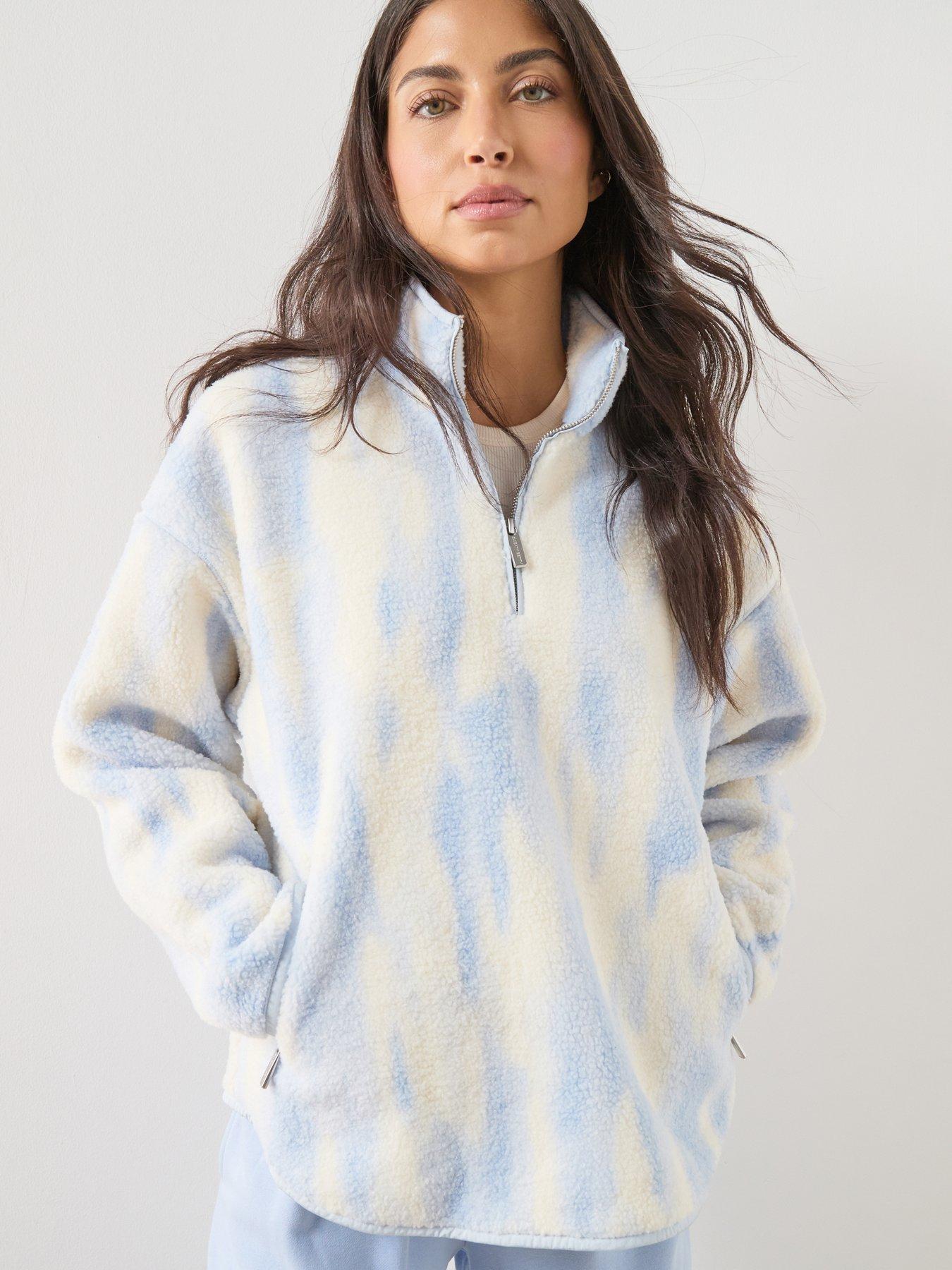 Image 4 of 6 of Sweaty Betty Womens Training Plush Half Zip Fleece Top - Blue