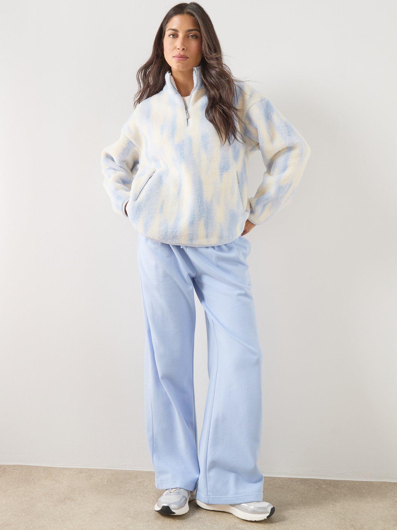 Image 6 of 6 of Sweaty Betty Womens Training Plush Half Zip Fleece Top - Blue