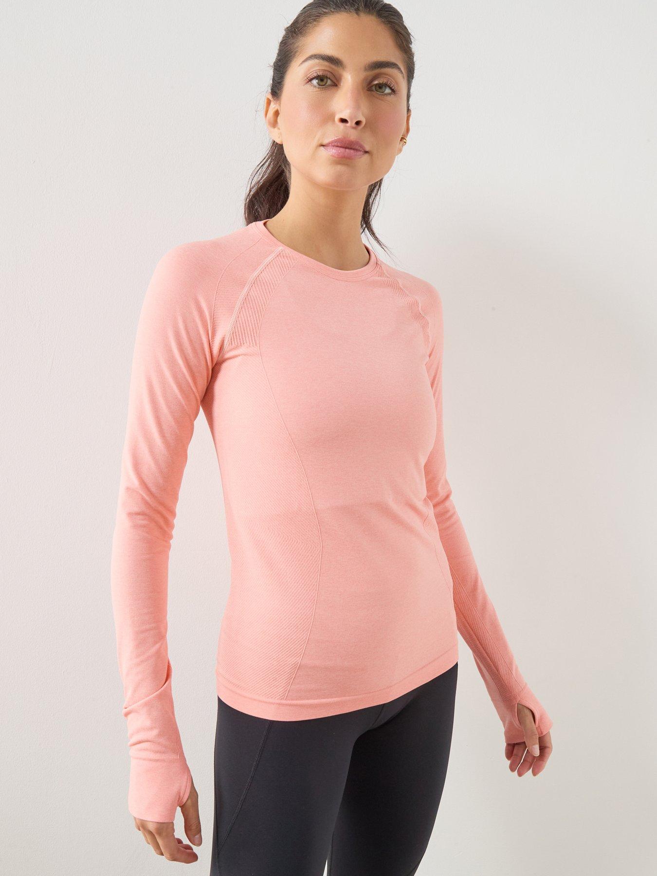 Sweaty Betty: Womens Training Athlete Seamless Workout Long Sleeve Top - Pink