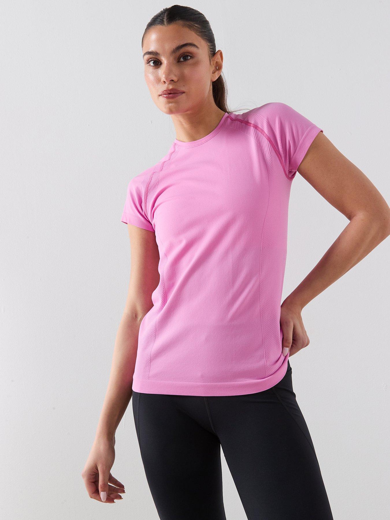 Sweaty Betty: Womens Training Athlete Seamless Workout T-Shirt - Pink